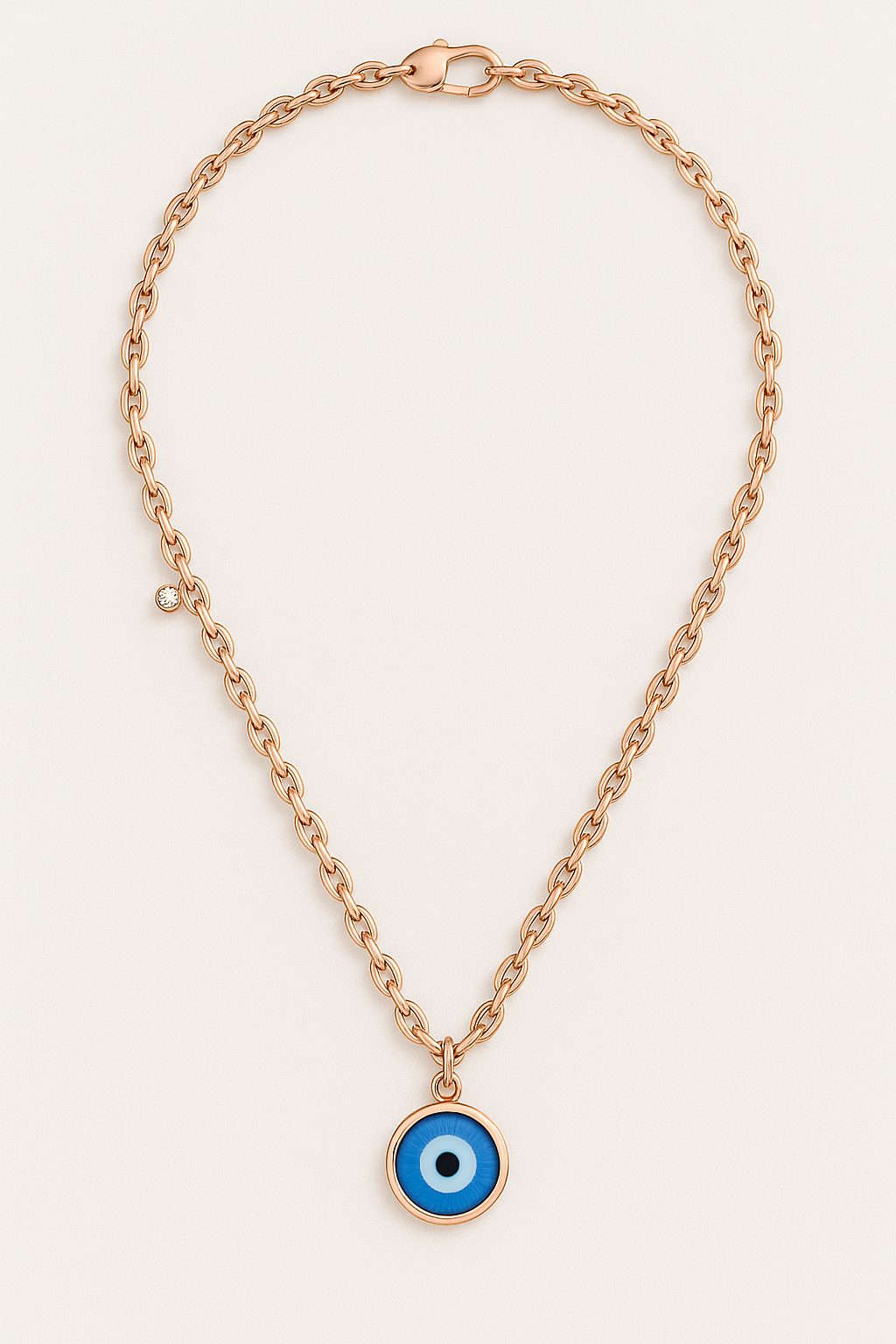 Grownń Diva’s Halo Charm – Lab-Grown Diamond Evil Eye Necklace in 18kt Gold Vermeil