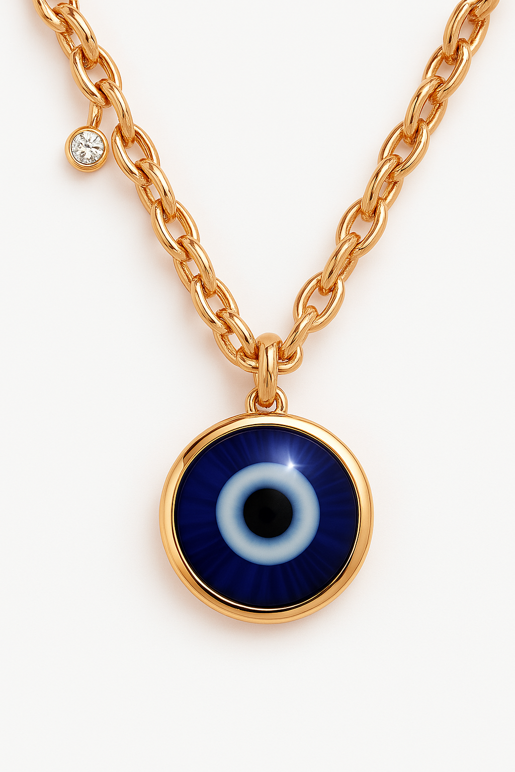 Grownń Diva’s Halo Charm – Lab-Grown Diamond Evil Eye Necklace in 18kt Gold Vermeil