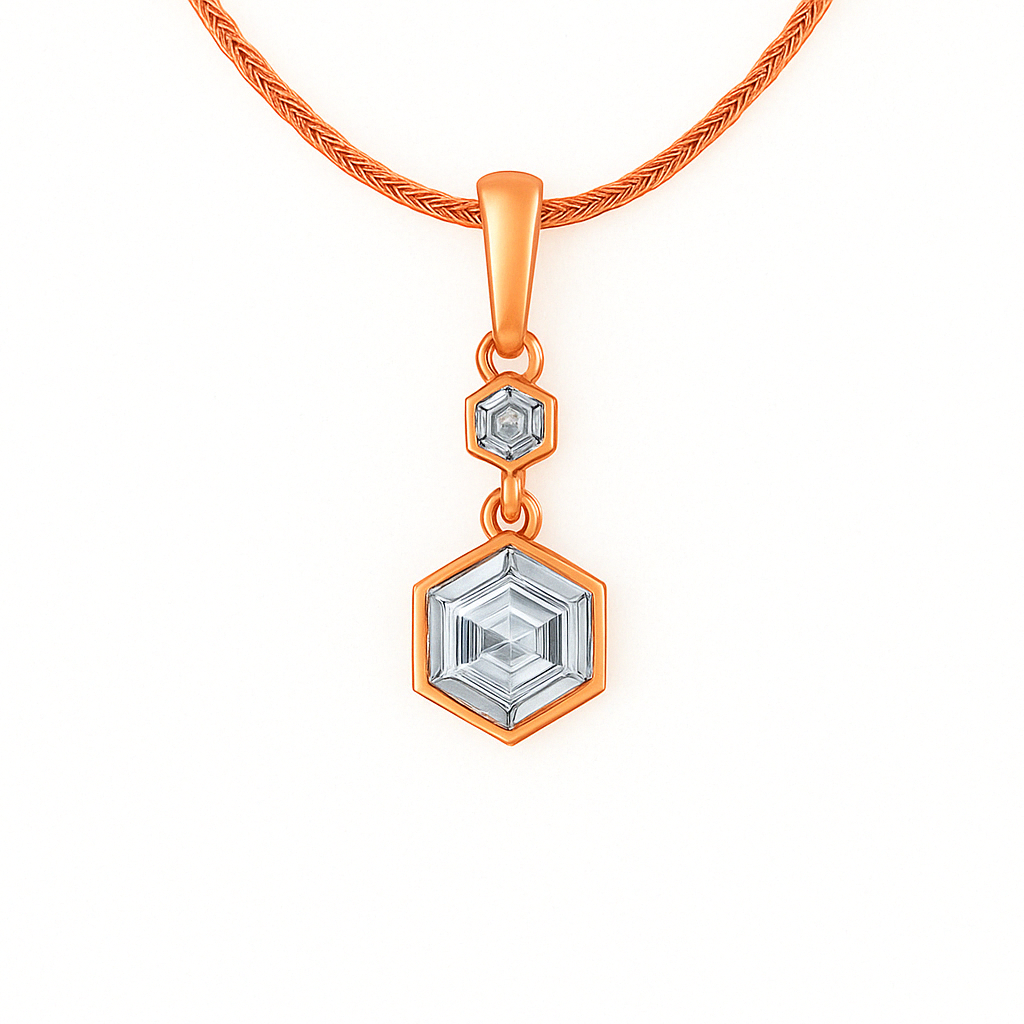 GeoGlow Hexa Diamond Pendant Set – 1.25 Ct Lab Diamonds