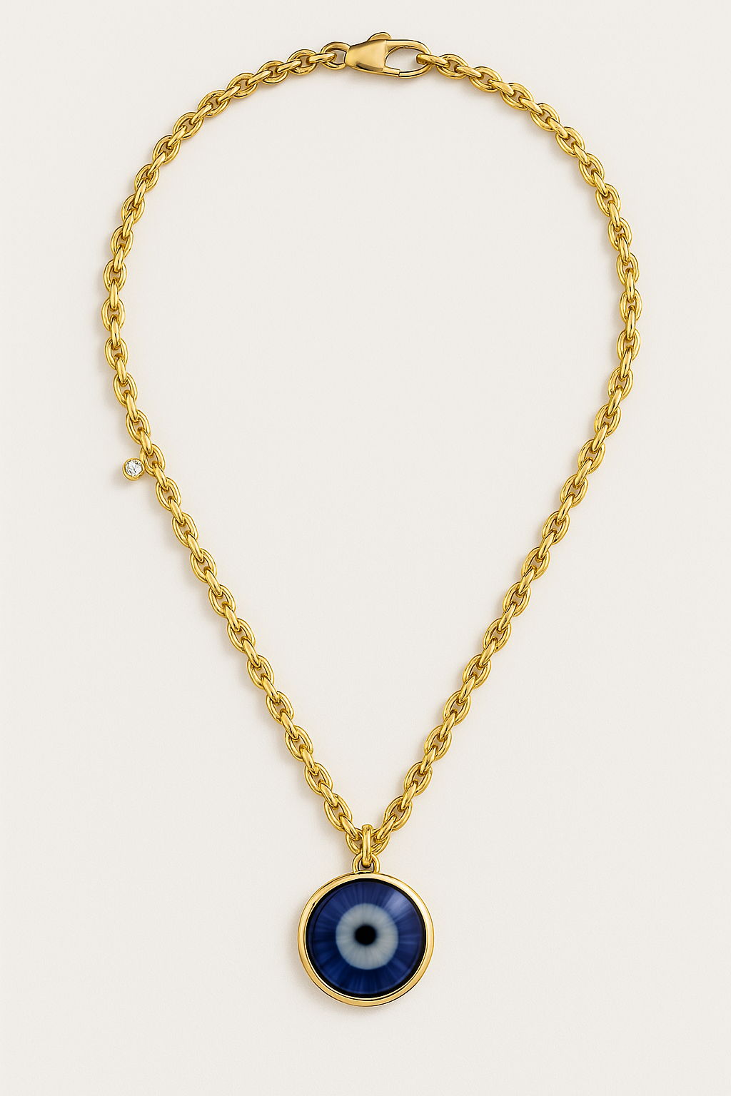 Grownń Diva’s Halo Charm – Lab-Grown Diamond Evil Eye Necklace in 18kt Gold Vermeil