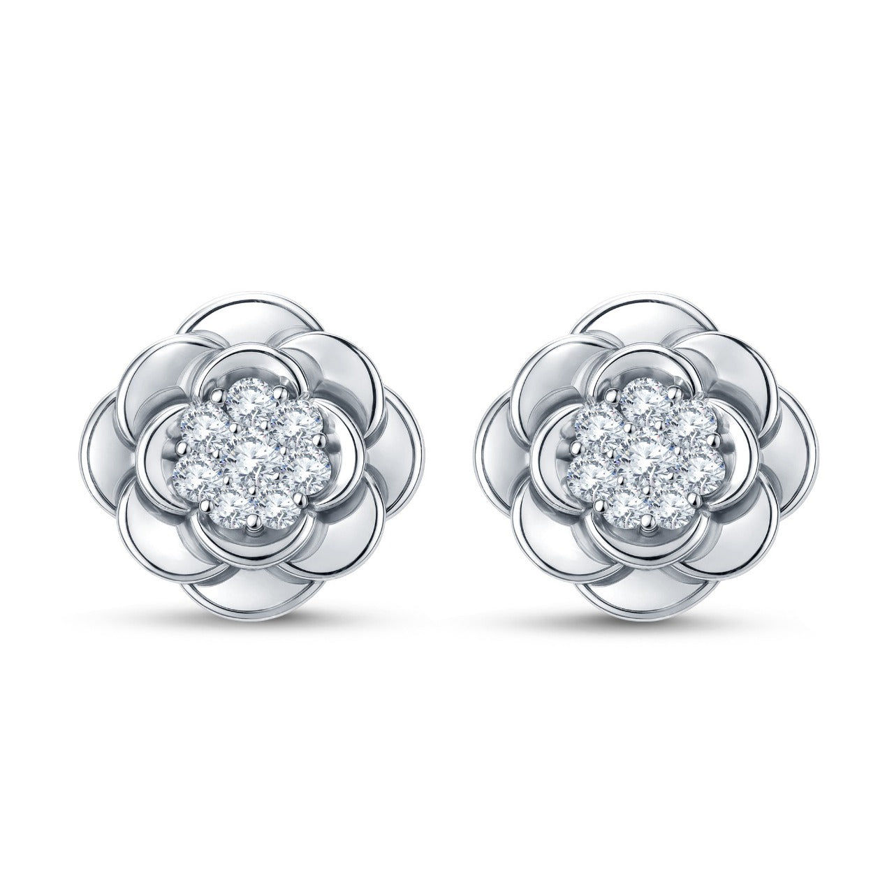Petal Cluster Lab Diamond Earrings – 0.35 cts | 18KT Rose Gold Vermeil on Silver 925