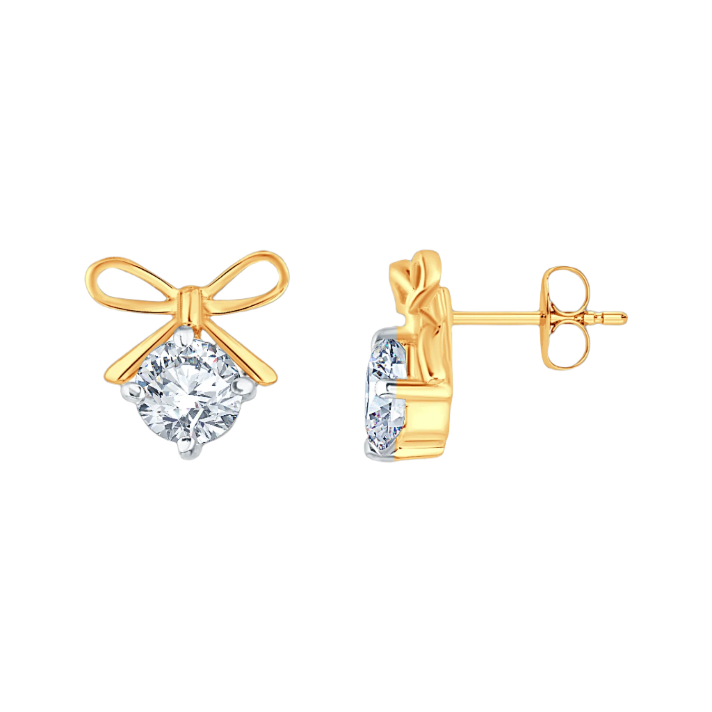 Chic Bow Lab Grown Diamond stud earrings by Grownń Diva diamond total wt-0.40ct