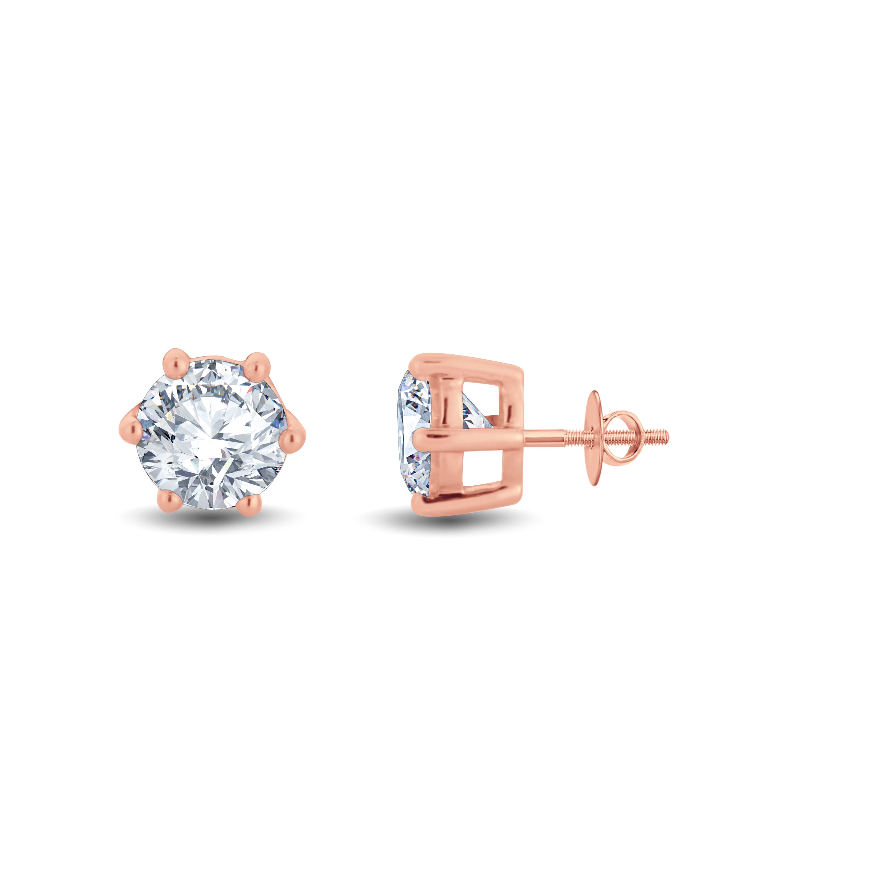 Ever classic solitaire studs ranging from 0.25cts upto 1.50 cts each set in 925 silver with 18kt vermeil plating or 10kt Gold