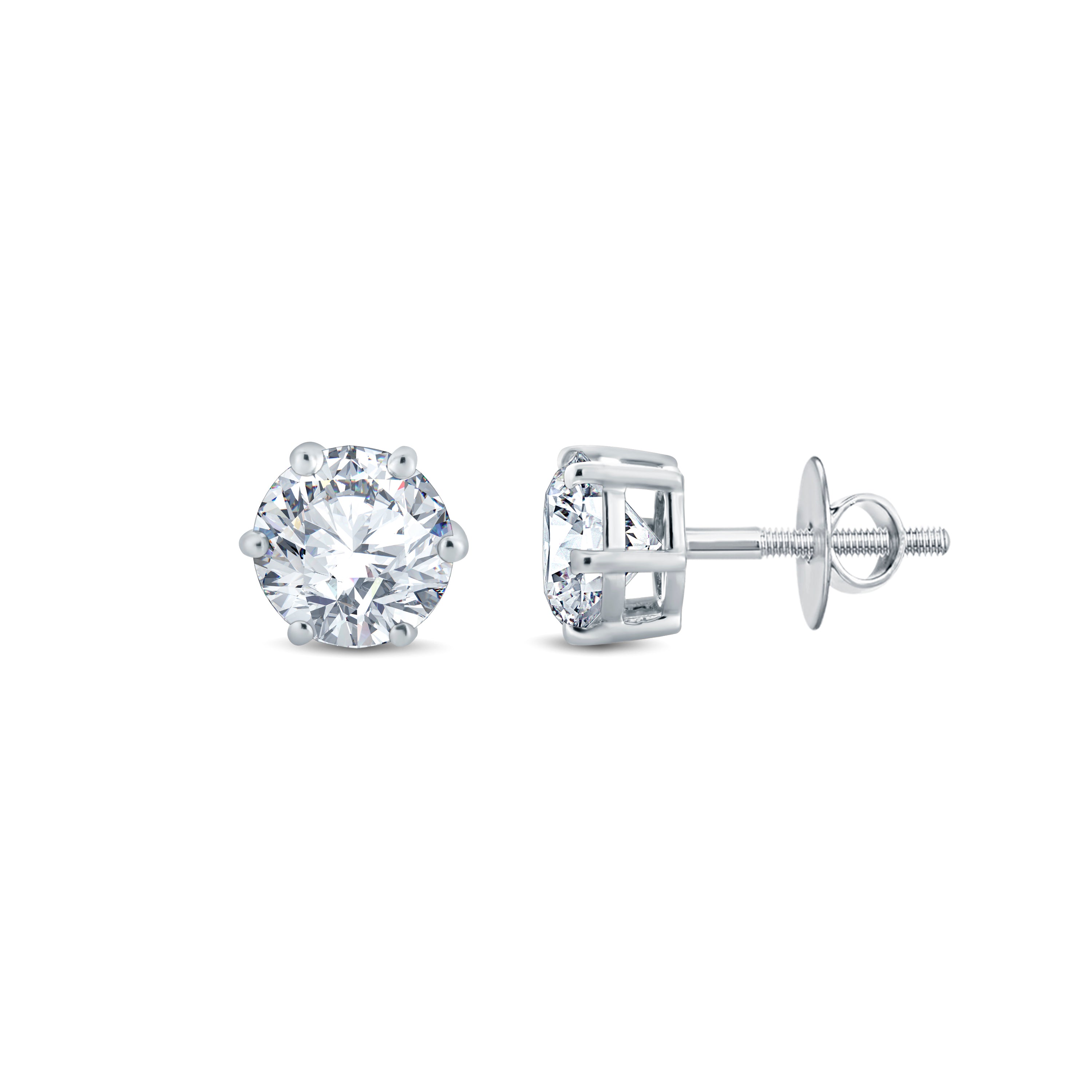 Ever classic solitaire studs ranging from 0.25cts upto 1.50 cts each set in 925 silver with 18kt vermeil plating or 10kt Gold