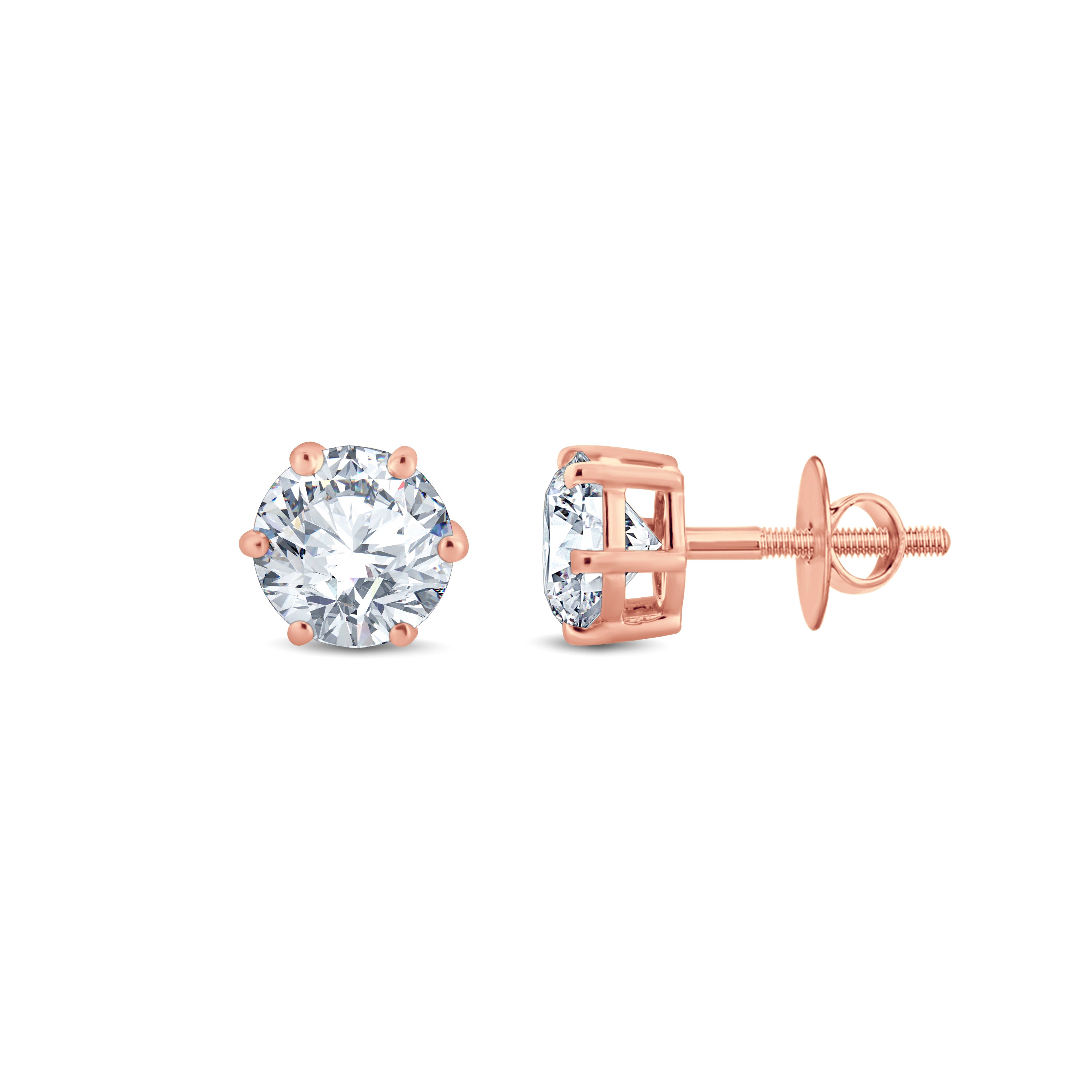 Ever classic solitaire studs ranging from 0.25cts upto 1.50 cts each set in 925 silver with 18kt vermeil plating or 10kt Gold