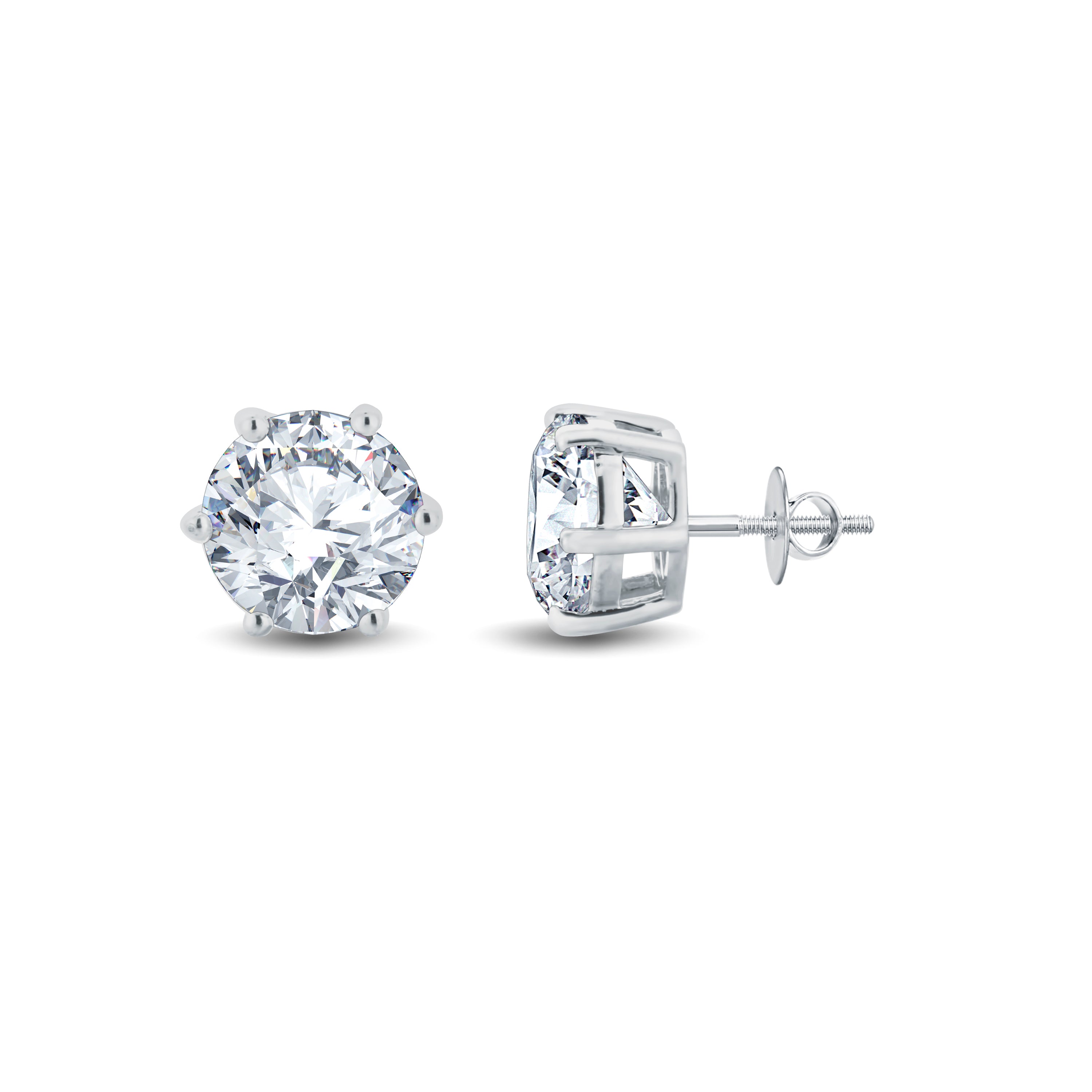 Ever classic solitaire studs ranging from 0.25cts upto 1.50 cts each set in 925 silver with 18kt vermeil plating or 10kt Gold