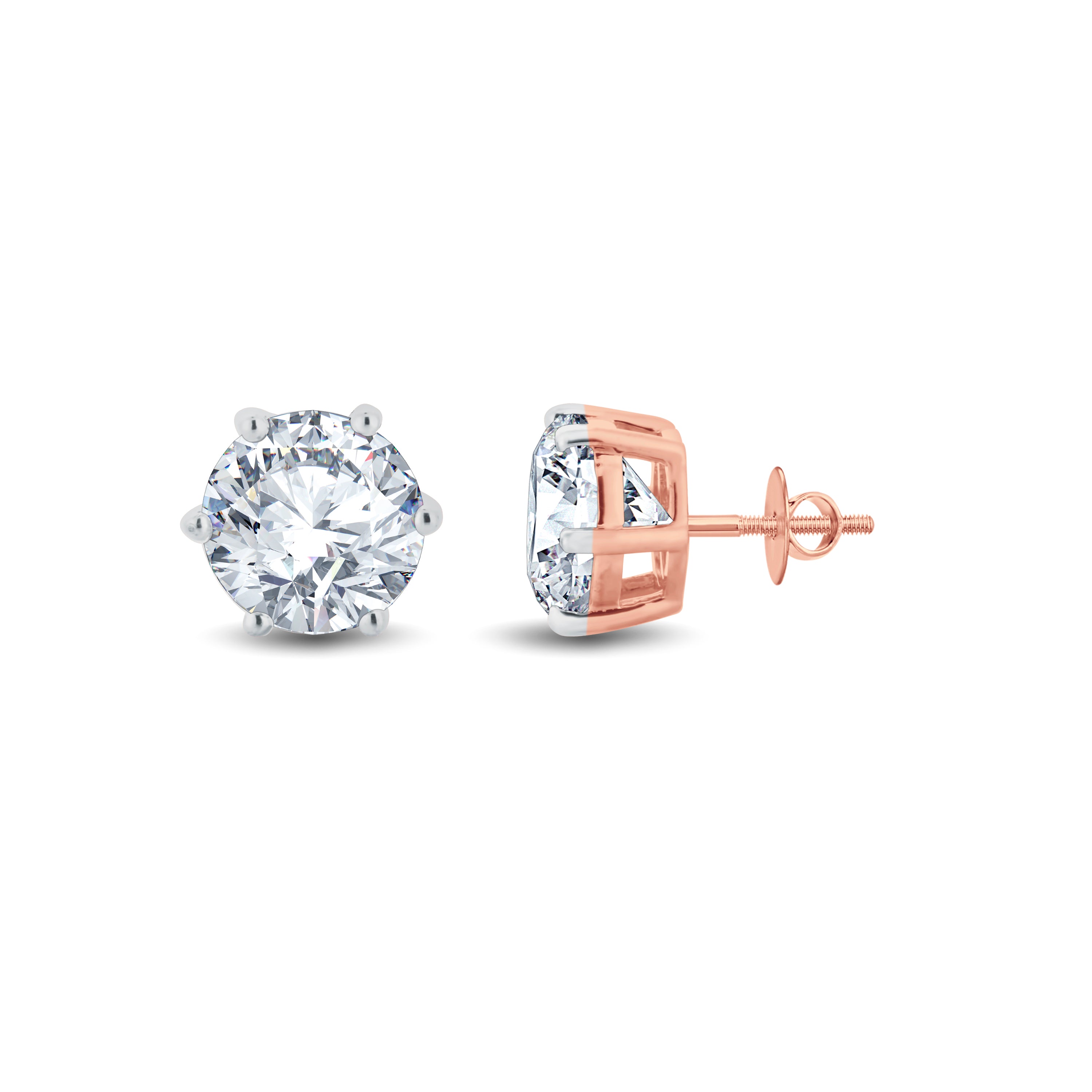 Ever classic solitaire studs ranging from 0.25cts upto 1.50 cts each set in 925 silver with 18kt vermeil plating or 10kt Gold