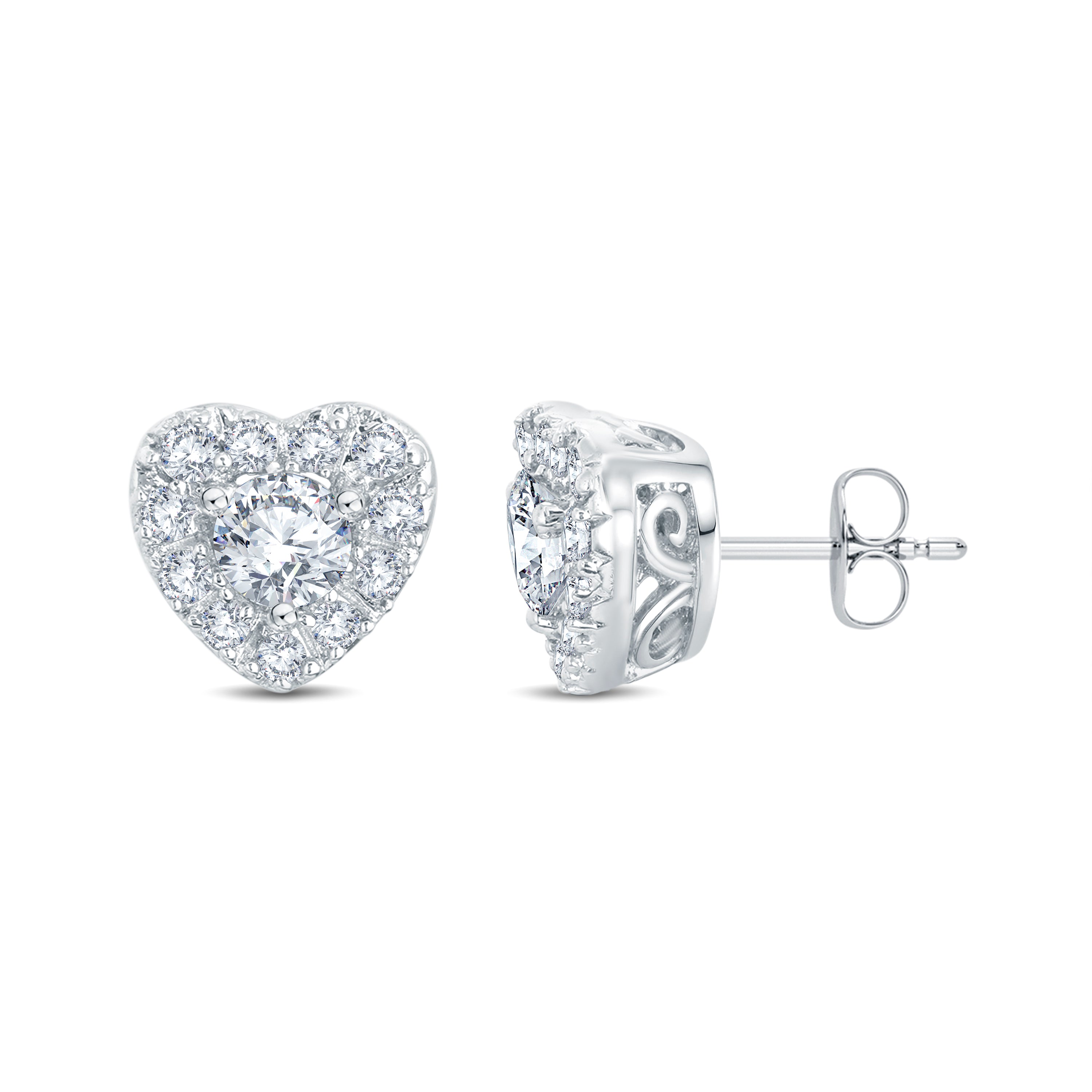 Dainty Heart Diamond Earrings in 18K Gold Vermeil | 0.45 Ct | Grownń Diva