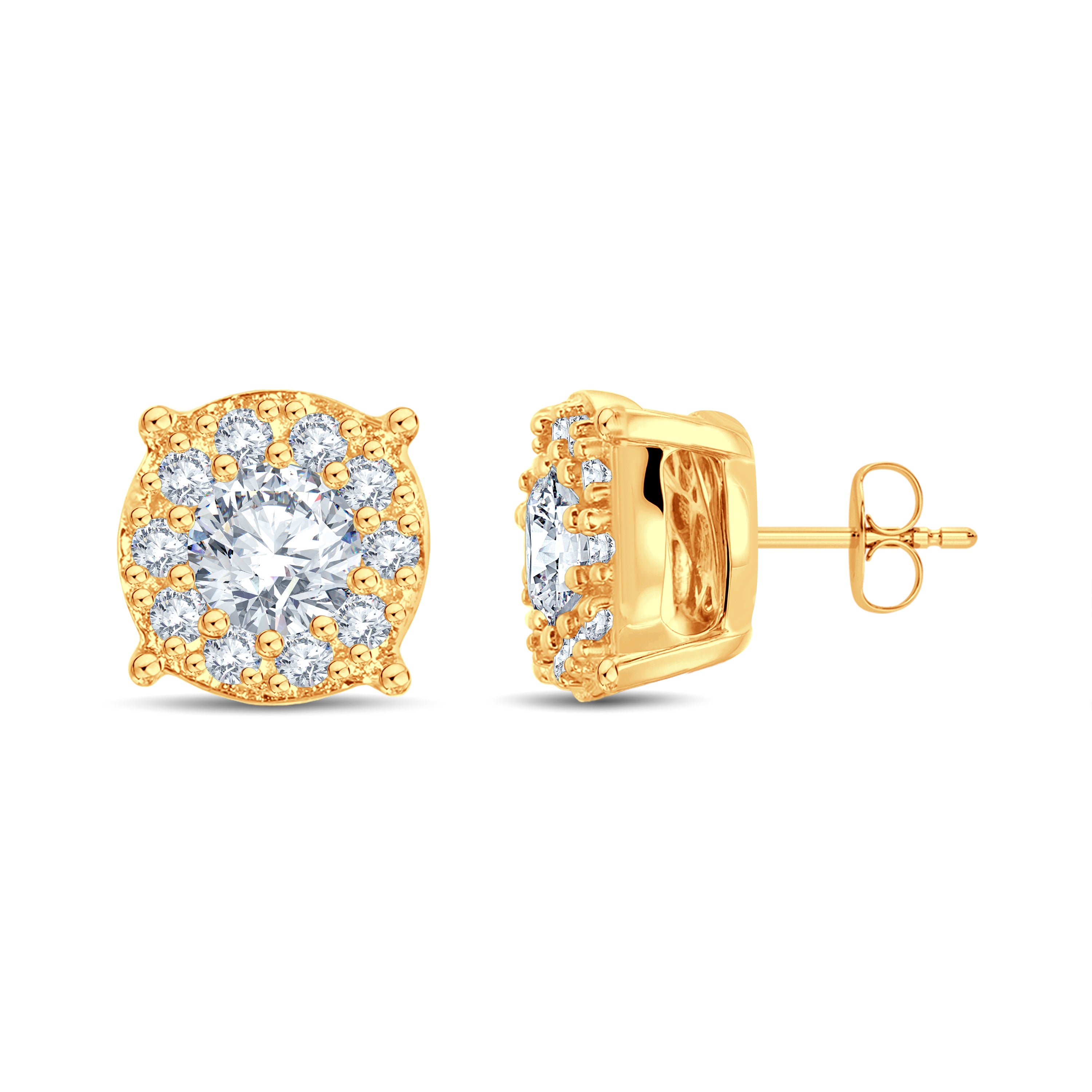 0.40 Ct Solitaire Composite Stud Earrings | Lab Diamonds | 18K Gold Vermeil