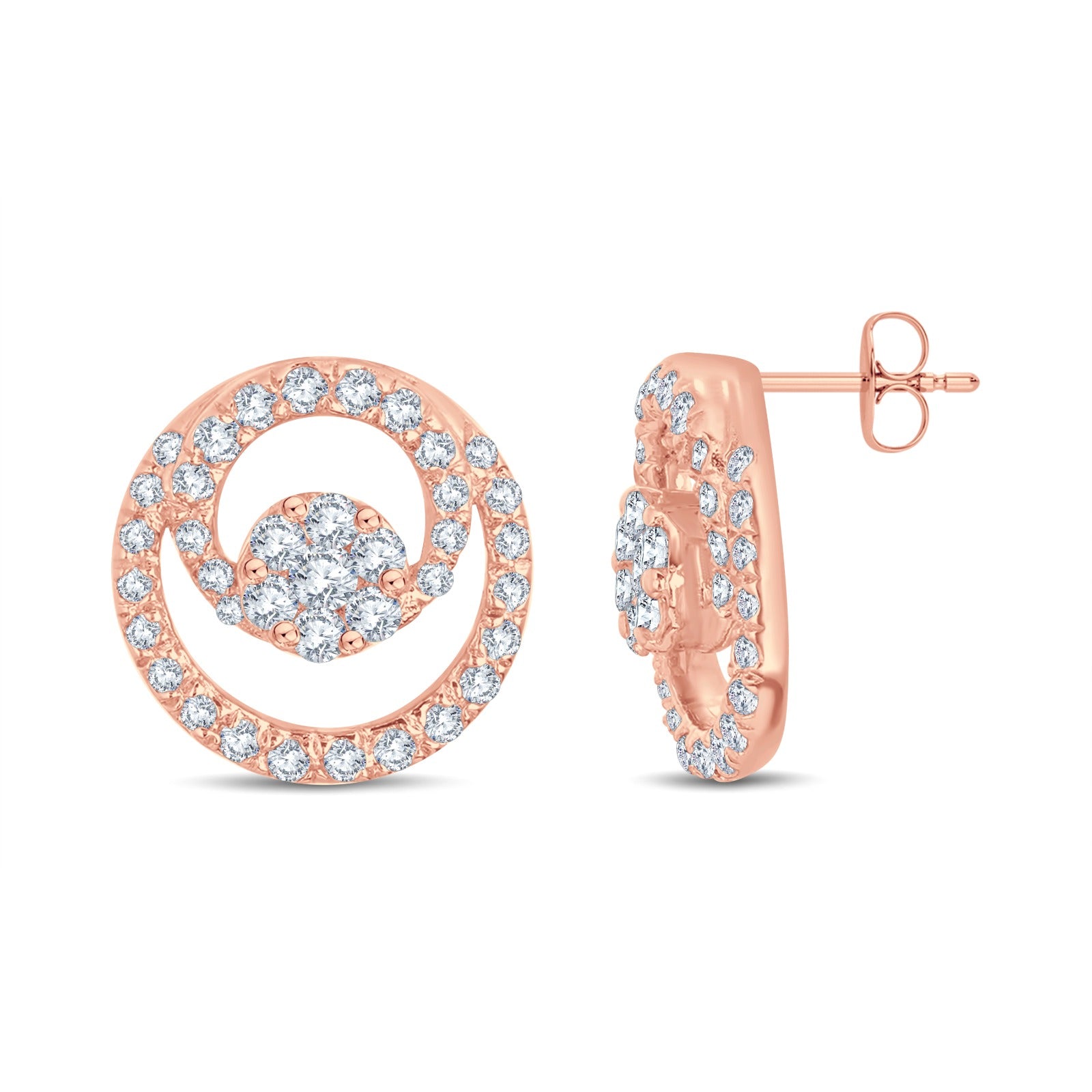 Swirl Spark Lab Diamond Earrings – 0.30 cts | 18KT Yellow Gold Vermeil on Silver 925