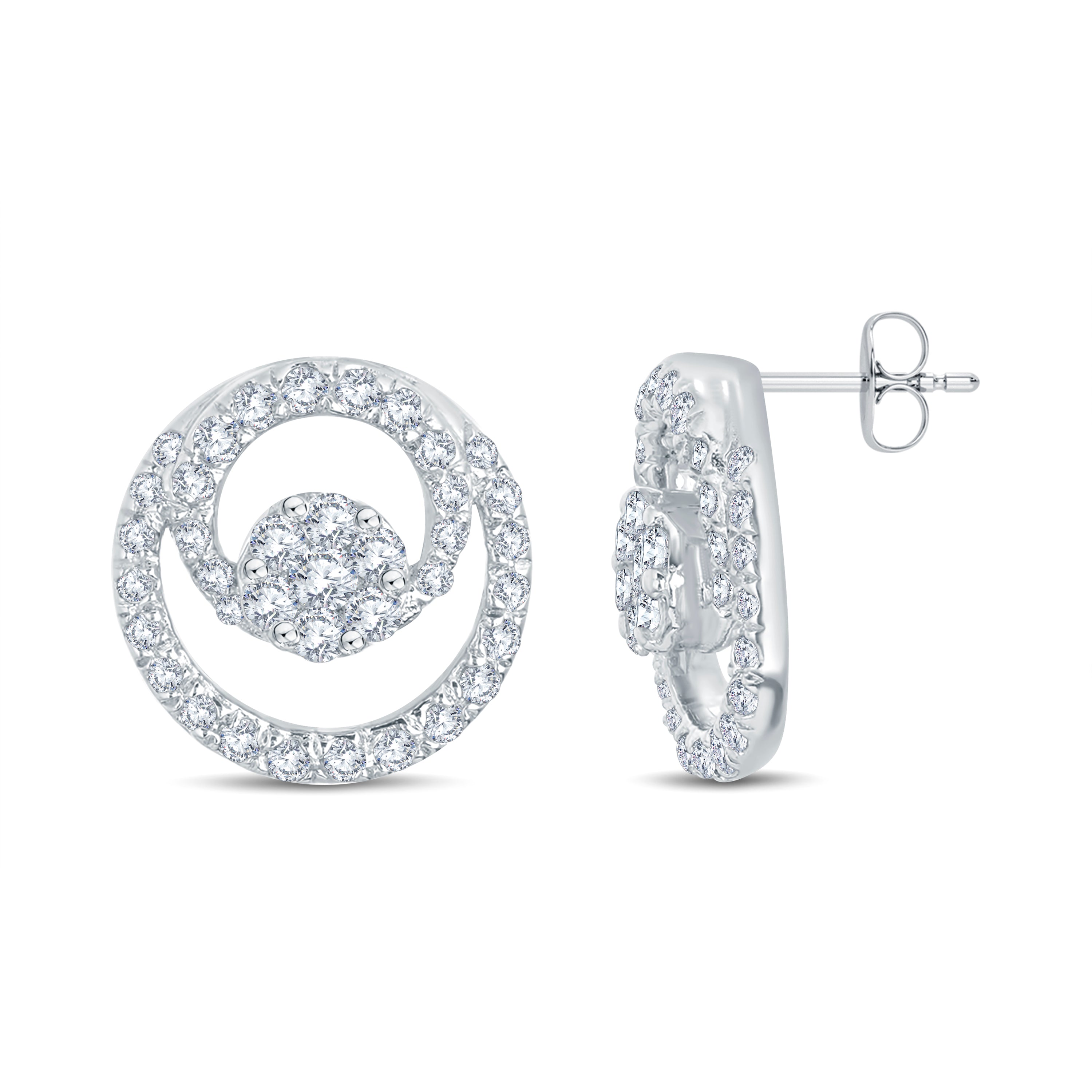 Swirl Spark Lab Diamond Earrings – 0.30 cts | 18KT Yellow Gold Vermeil on Silver 925