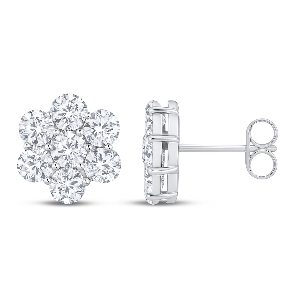 Nakshatra 7-Stone Lab Diamond Studs –1.00 ct twt | 18KT Rose Gold Vermeil on Silver 925