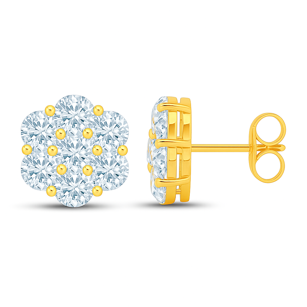 Nakshatra 7-Stone Lab Diamond Studs –1.00 ct twt | 18KT Rose Gold Vermeil on Silver 925