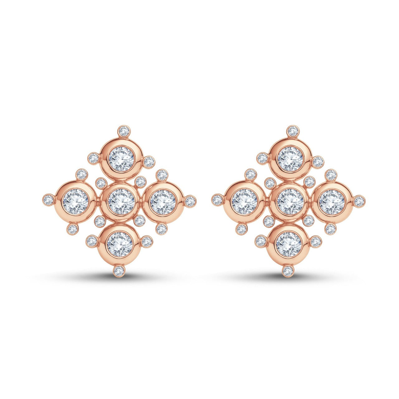 Celeste Cluster Lab Diamond Earrings – 0.60 cts | 18KT Yellow Gold Vermeil on Silver 925