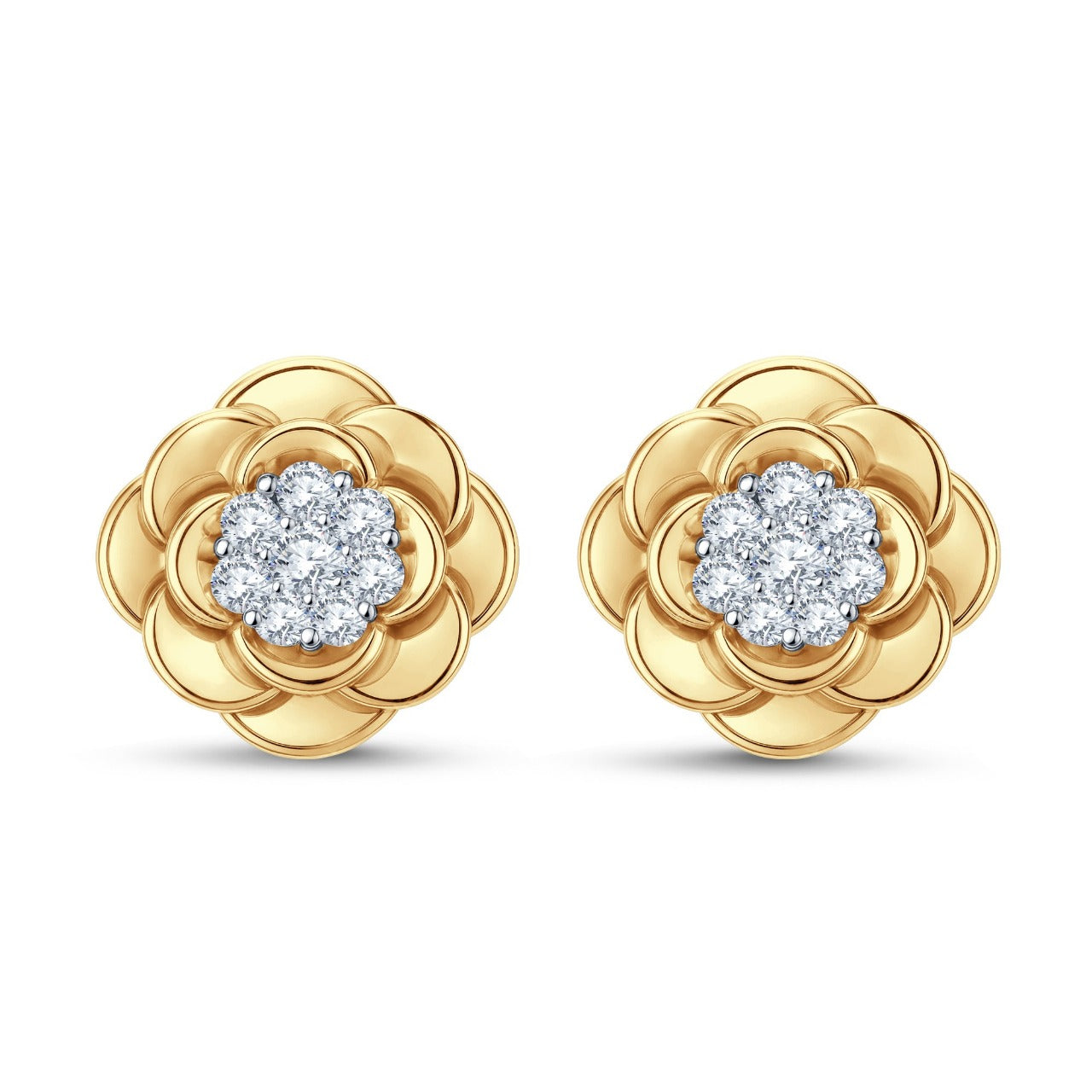 Petal Cluster Lab Diamond Earrings – 0.35 cts | 18KT Rose Gold Vermeil on Silver 925