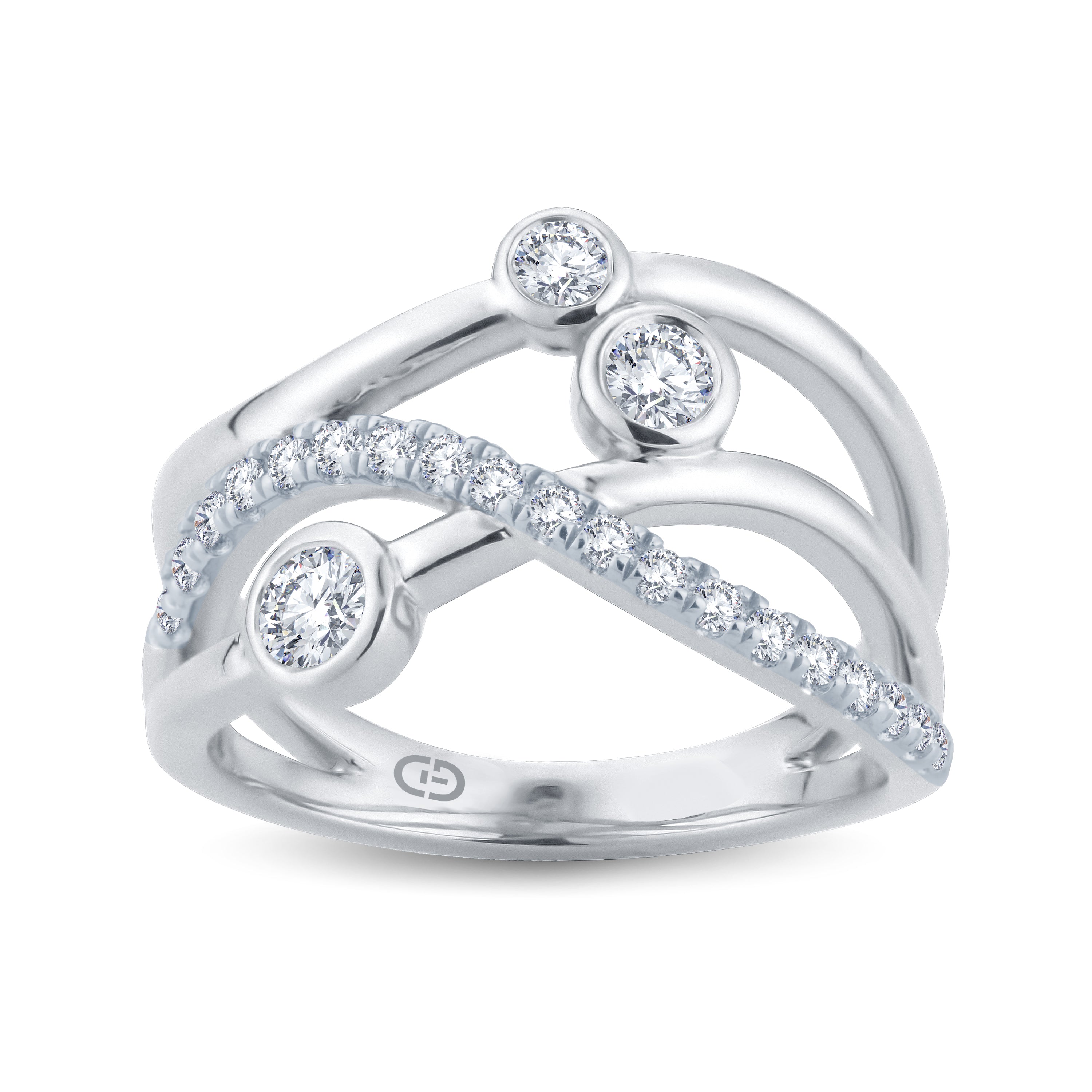 Lab-Grown Diamond Studded Chic Ring
