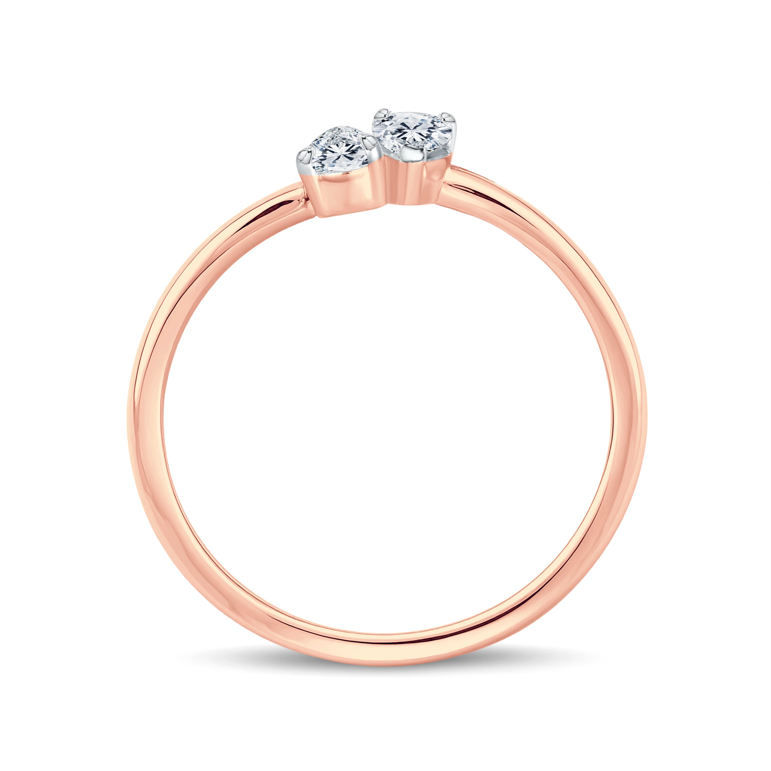 Elegant 2-Stone Pear Shape Diamond Ring – Trendy & Timeless