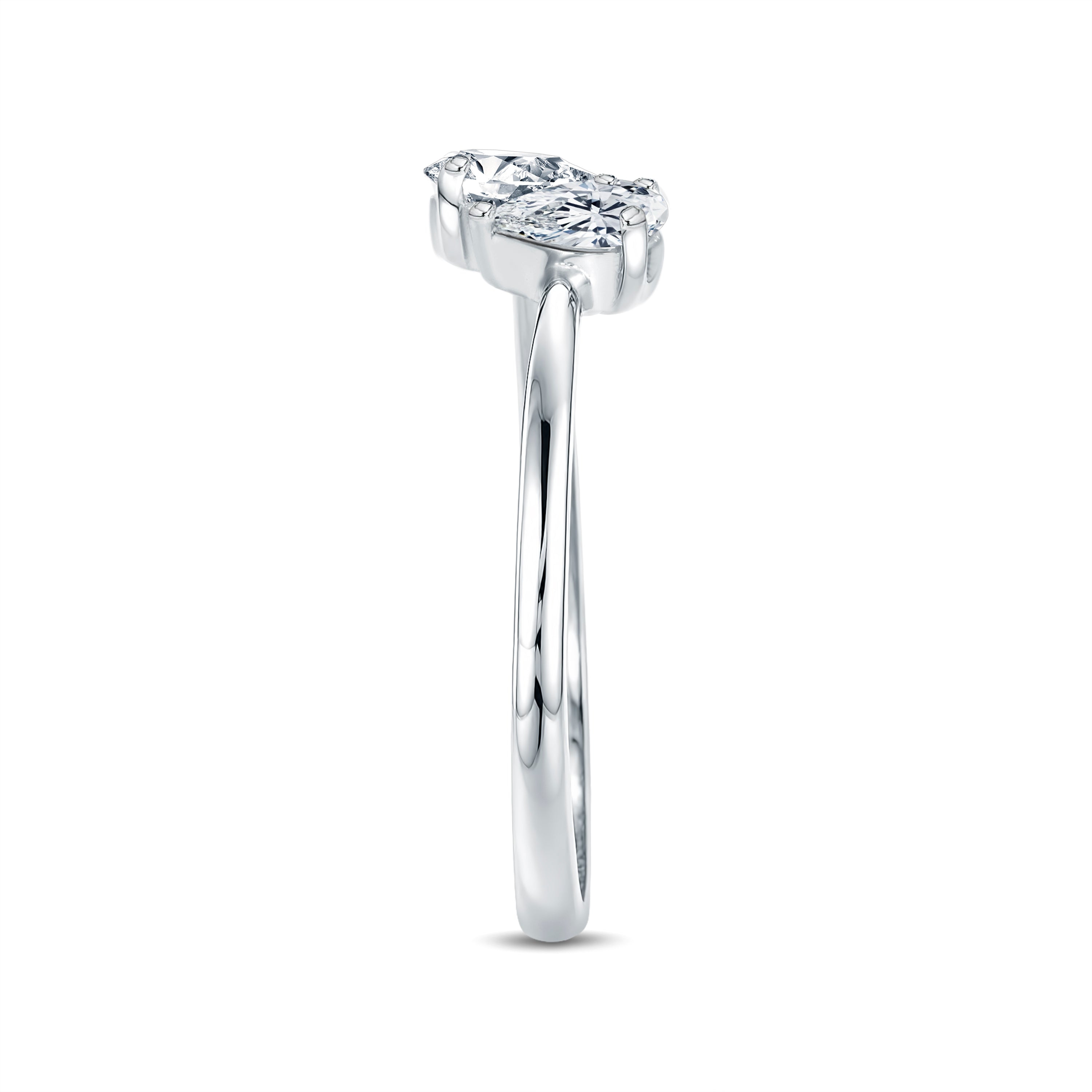 Elegant 2-Stone Pear Shape Diamond Ring – Trendy & Timeless