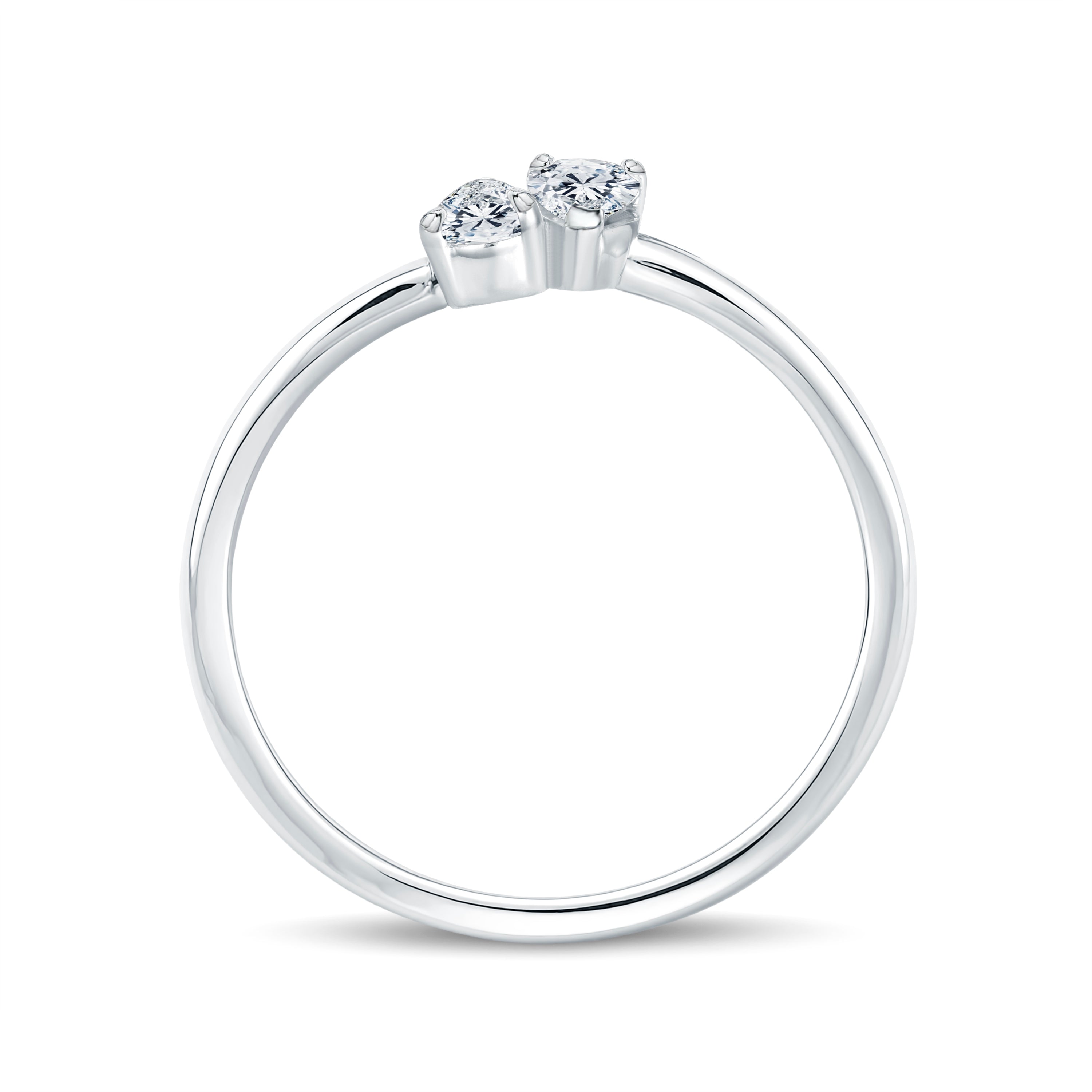 Elegant 2-Stone Pear Shape Diamond Ring – Trendy & Timeless