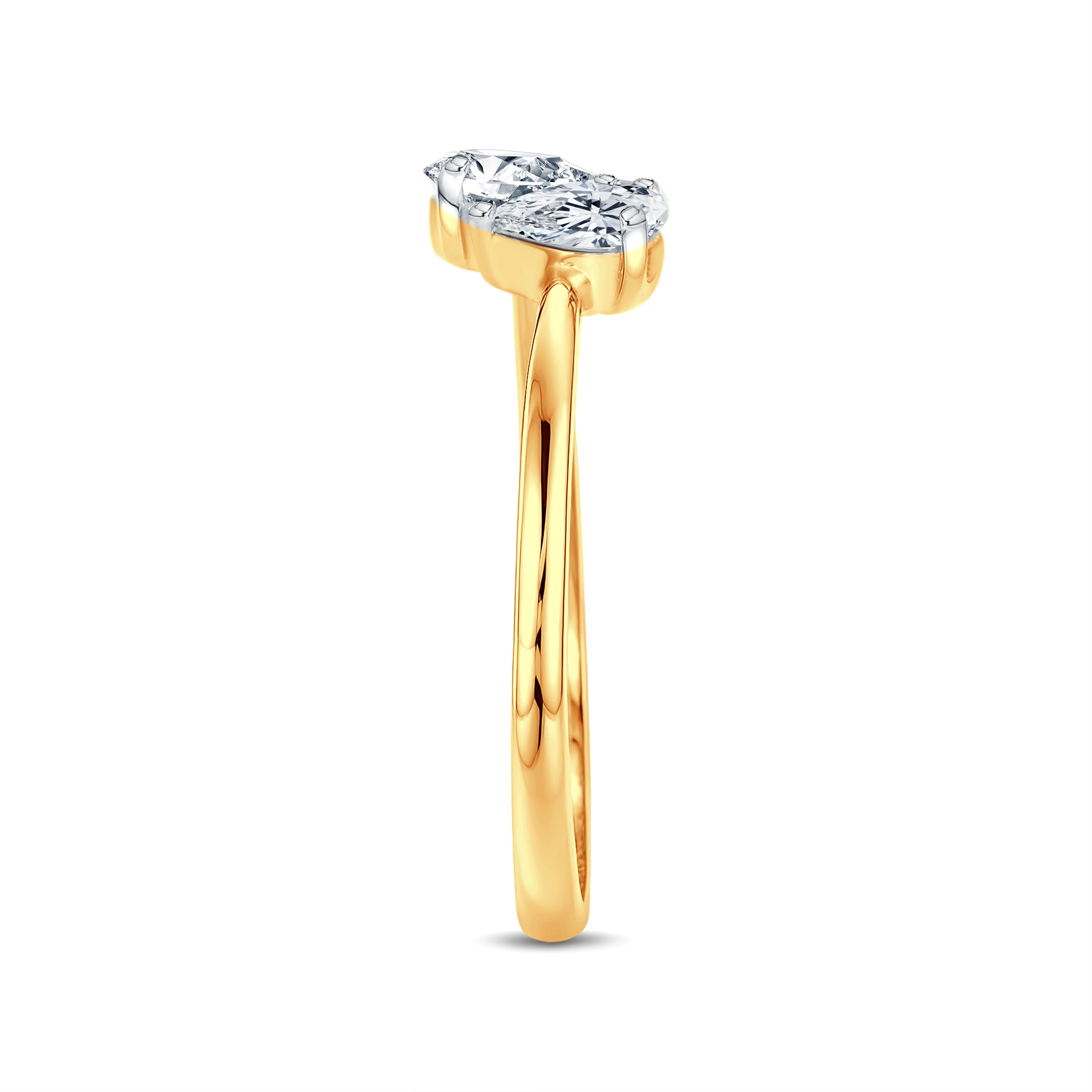 Elegant 2-Stone Pear Shape Diamond Ring – Trendy & Timeless
