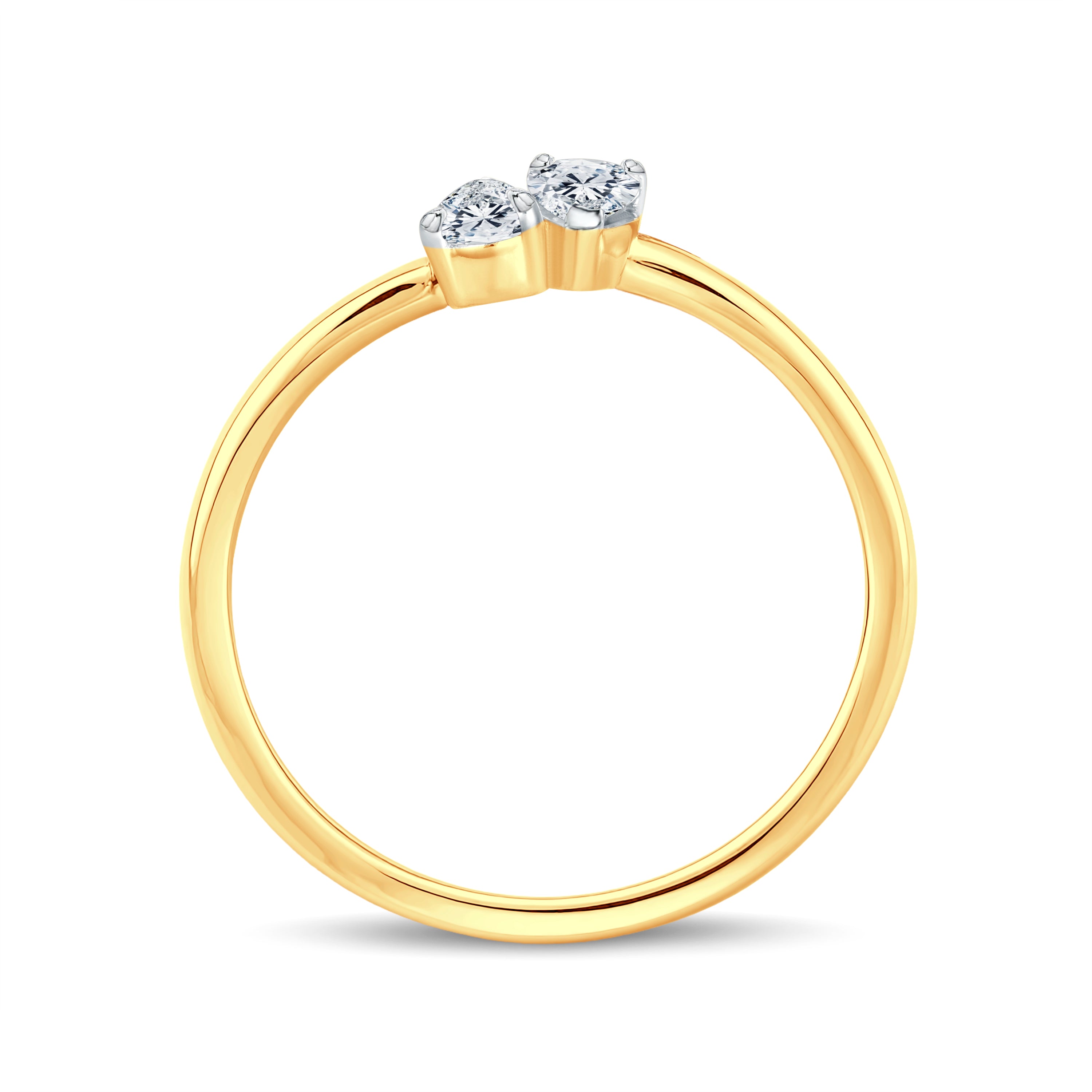 Elegant 2-Stone Pear Shape Diamond Ring – Trendy & Timeless