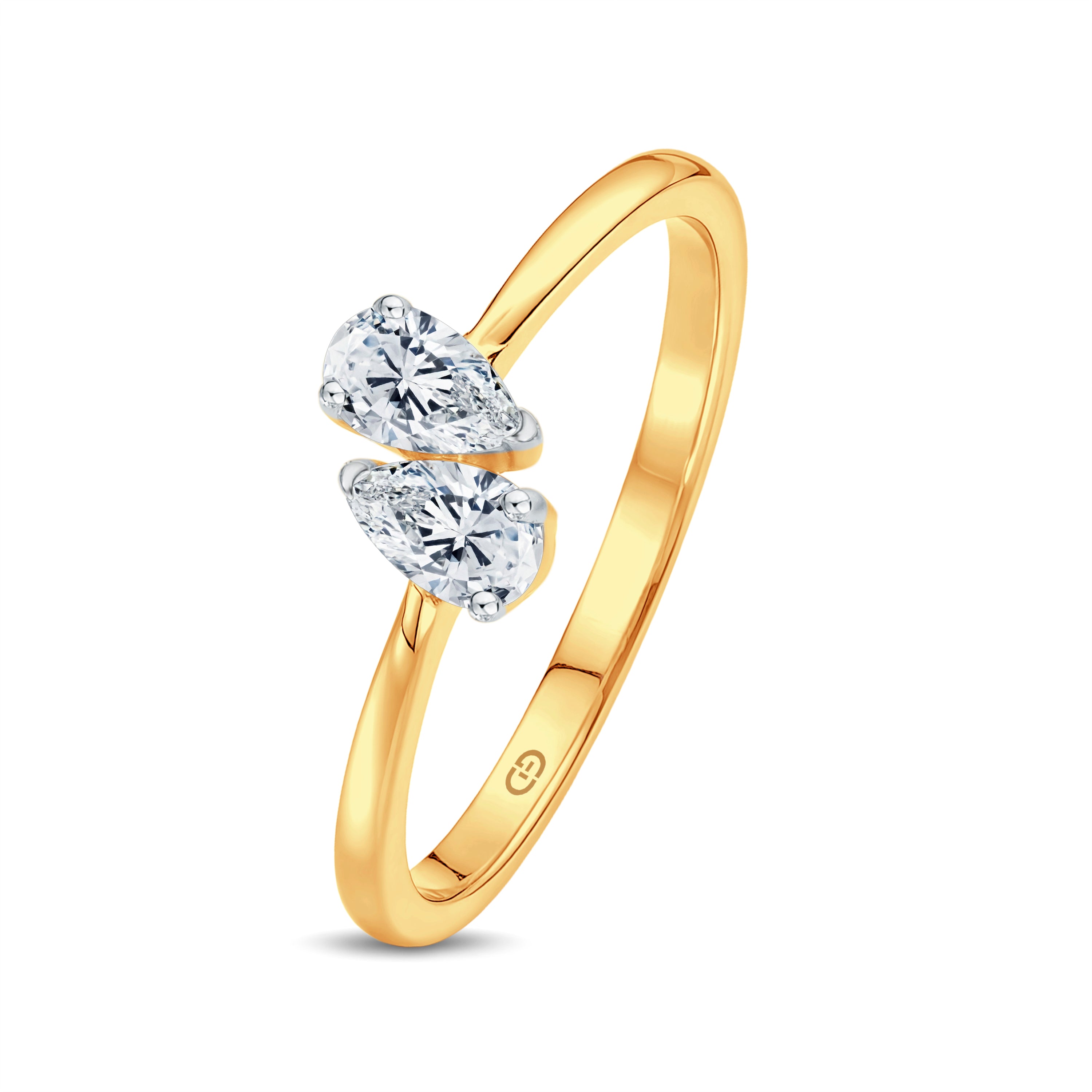 Elegant 2-Stone Pear Shape Diamond Ring – Trendy & Timeless