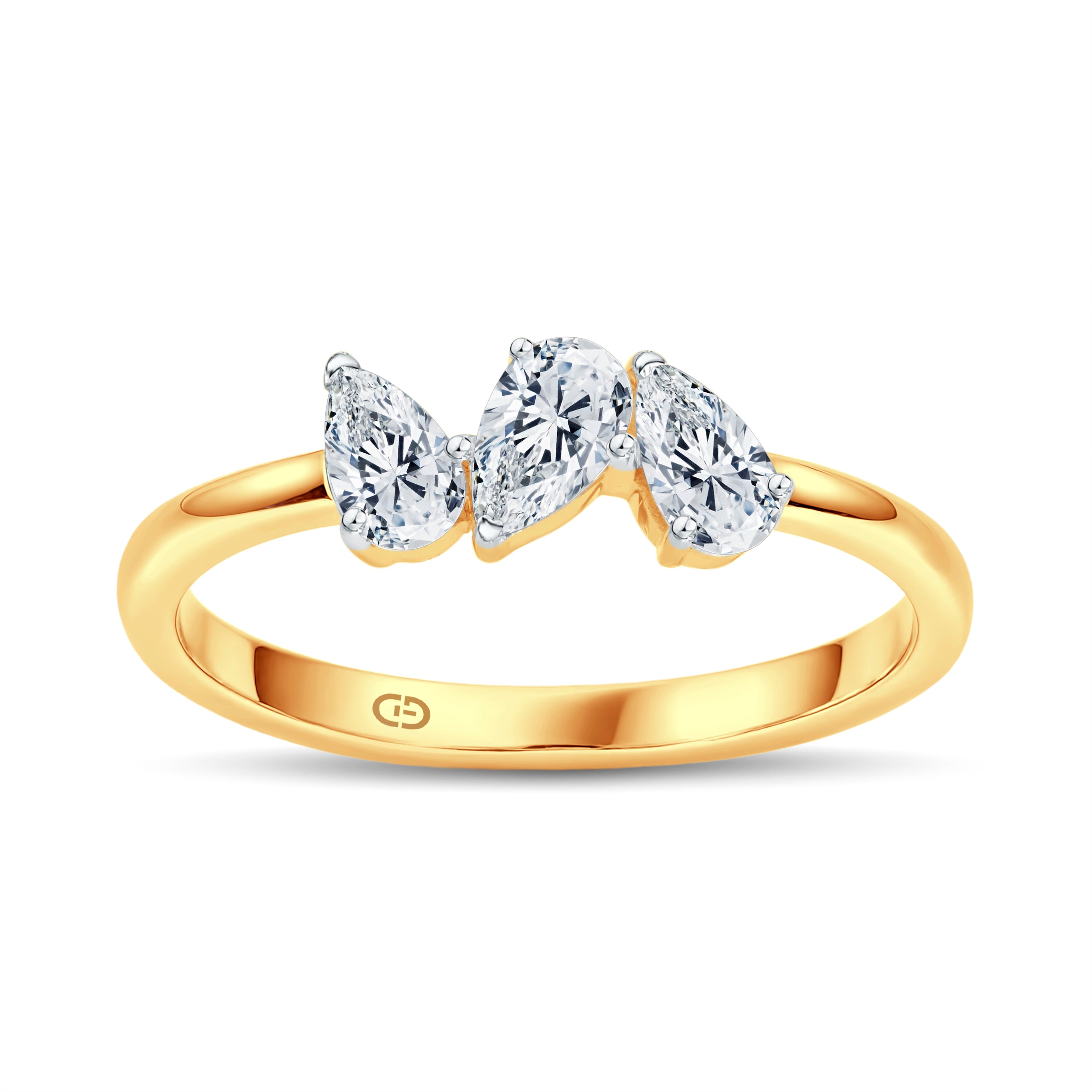 Trinity Glow Pear Diamond Ring | GrownńDiva