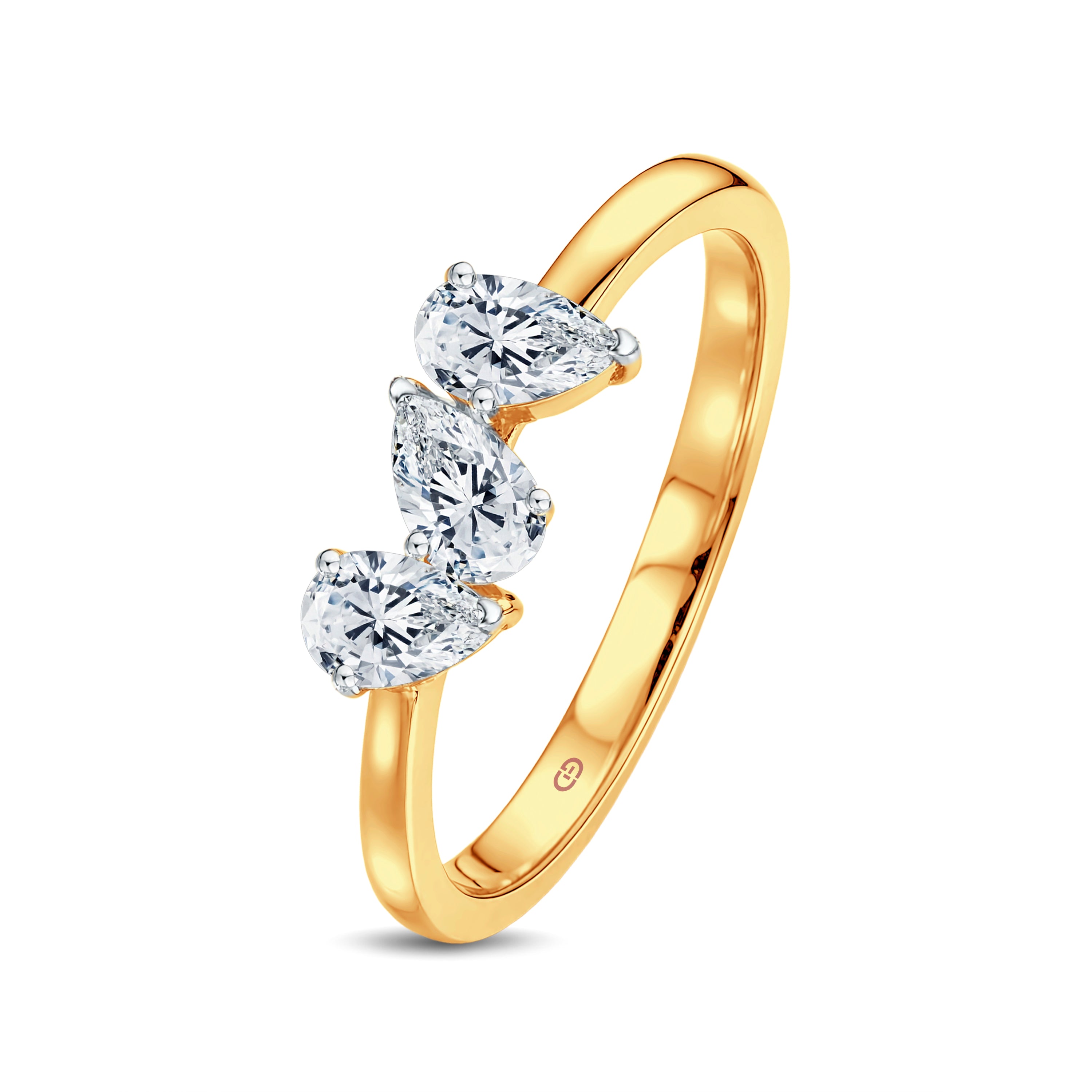 Trinity Glow Pear Diamond Ring | GrownńDiva