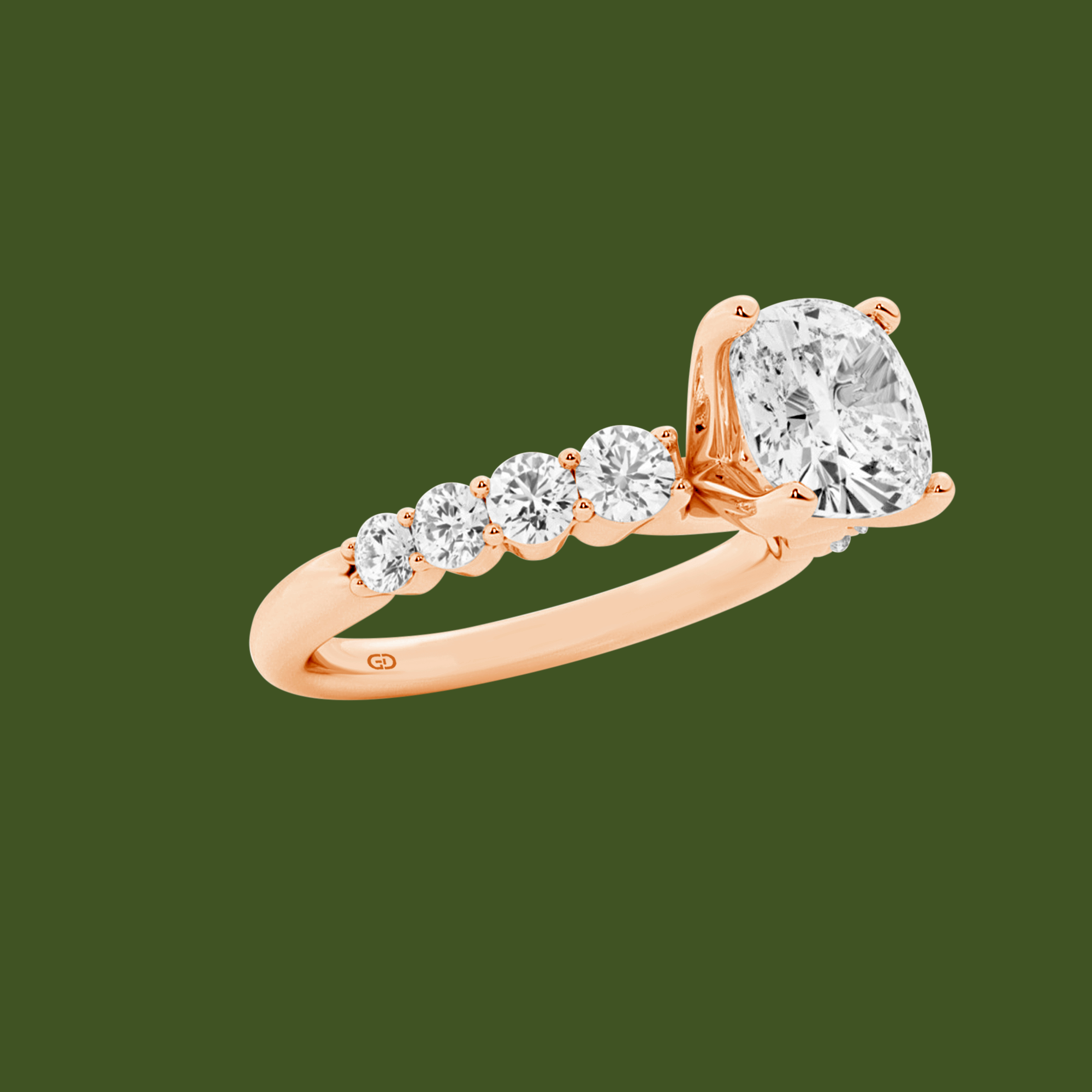 Celestial Grace Cushion Cut Solitaires - Ring 10kt Gold