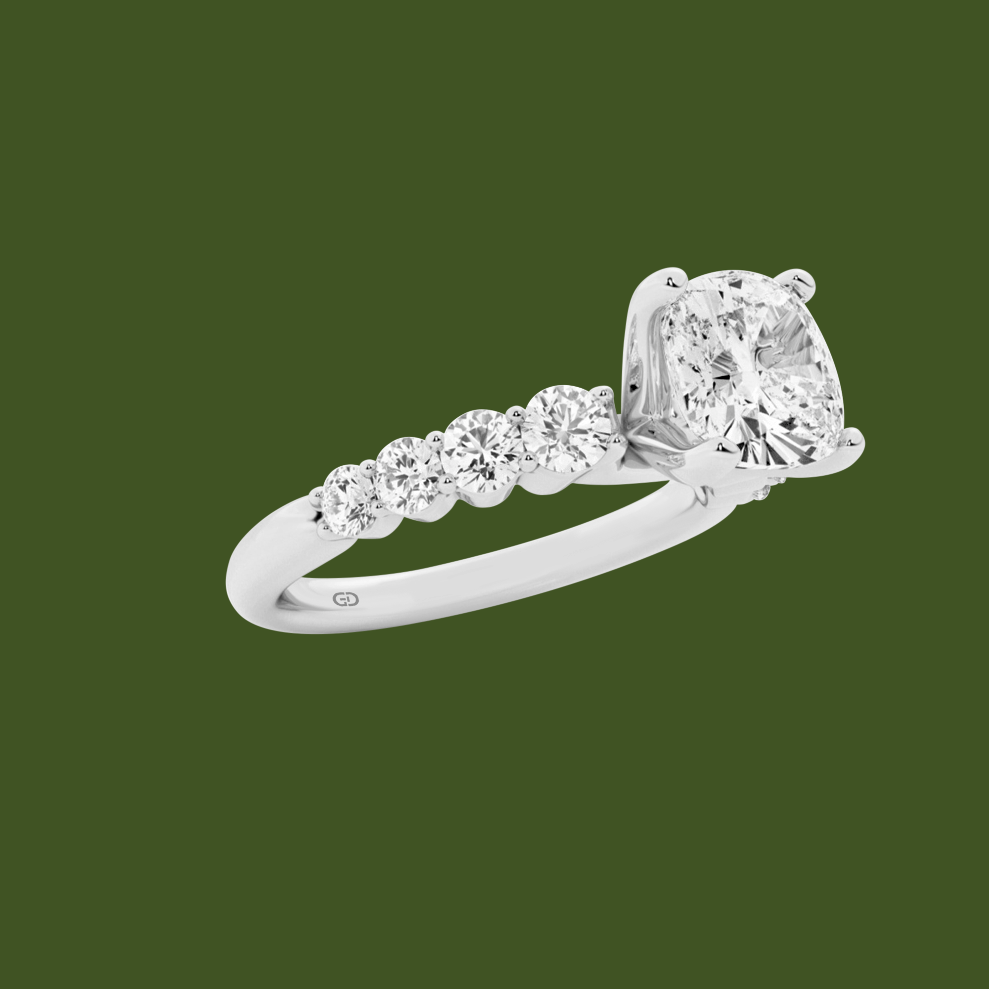 Celestial Grace Cushion Cut Solitaires - Ring 10kt Gold