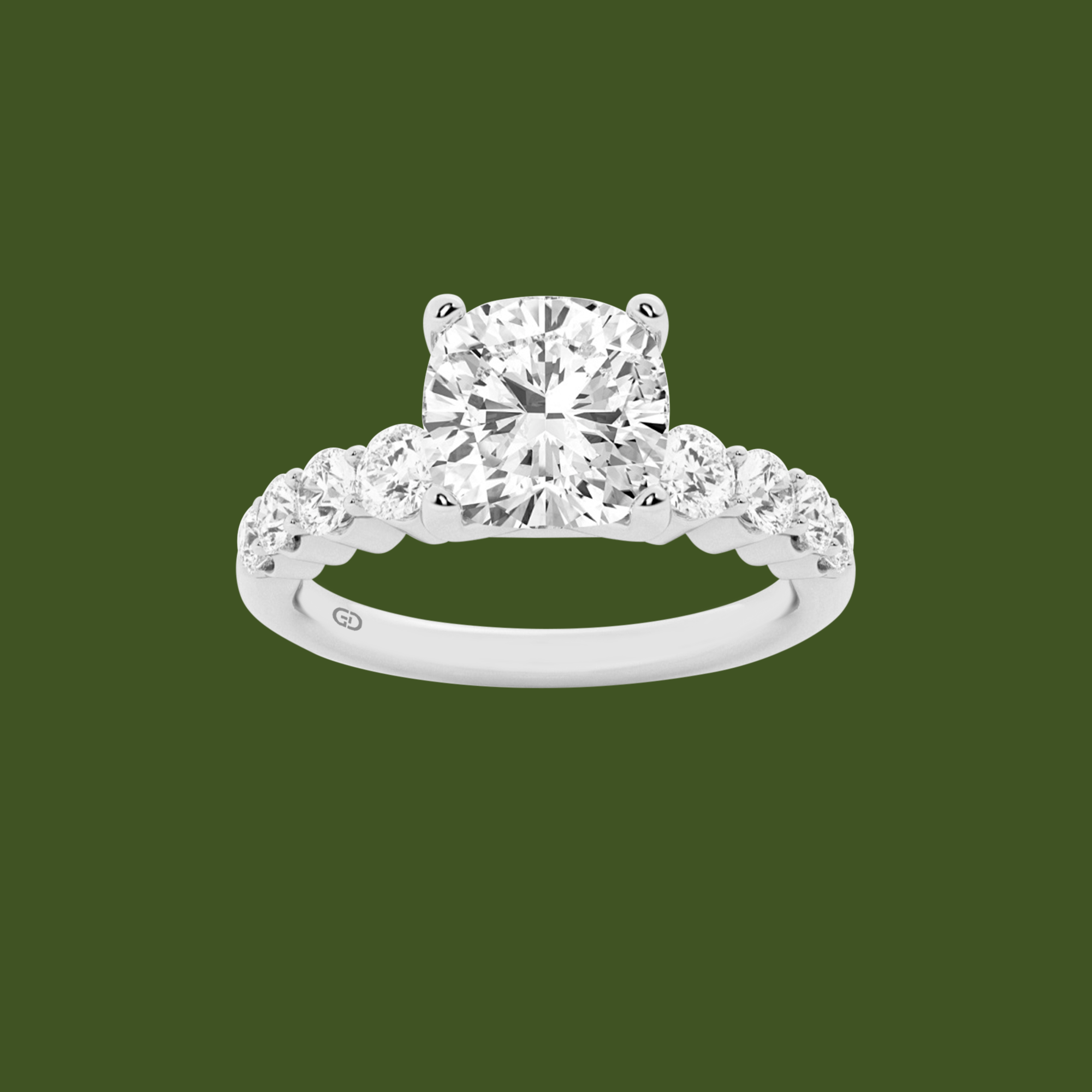 Celestial Grace Cushion Cut Solitaires - Ring 10kt Gold