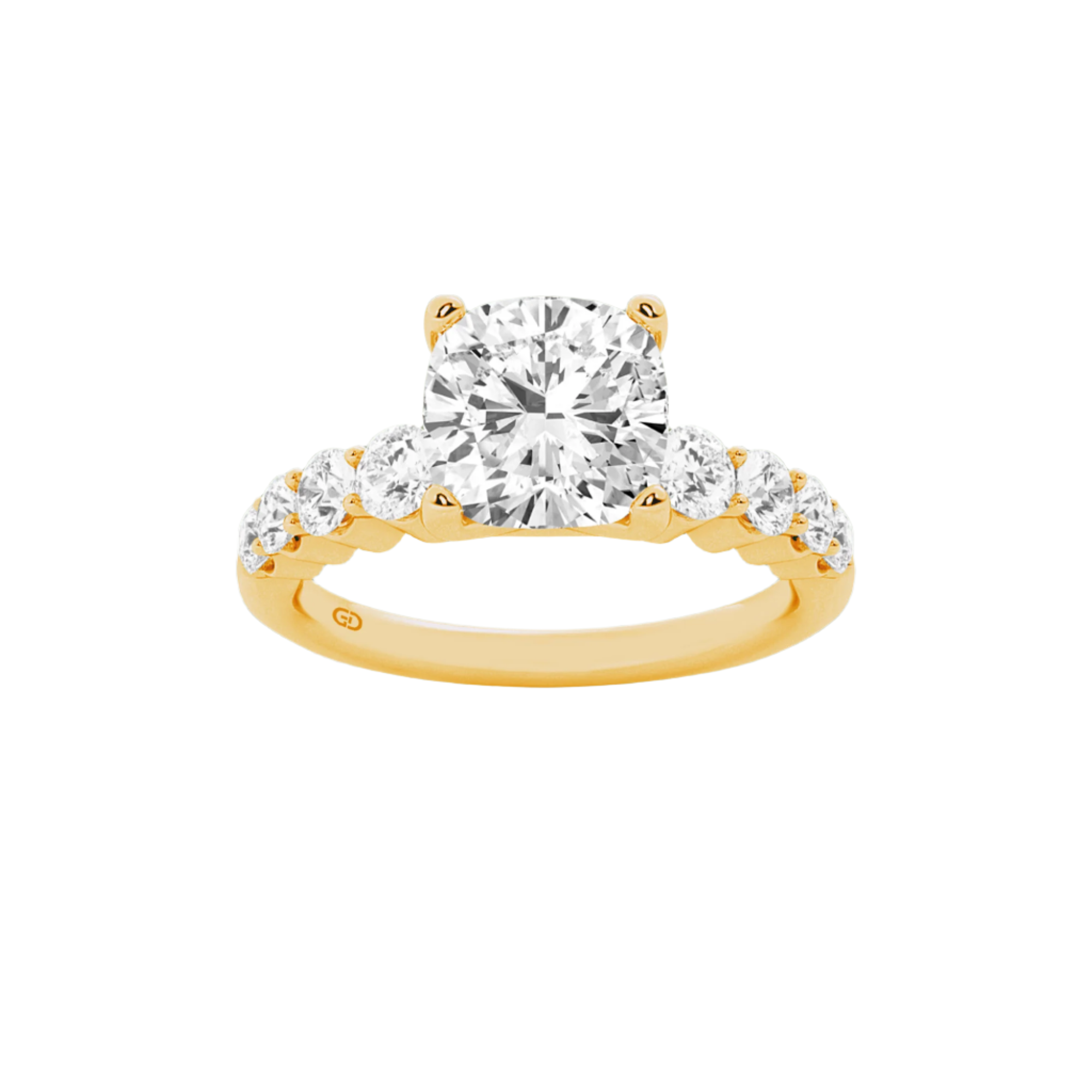 Celestial Grace Cushion Cut Solitaires - Ring 10kt Gold - 2.00 cts
