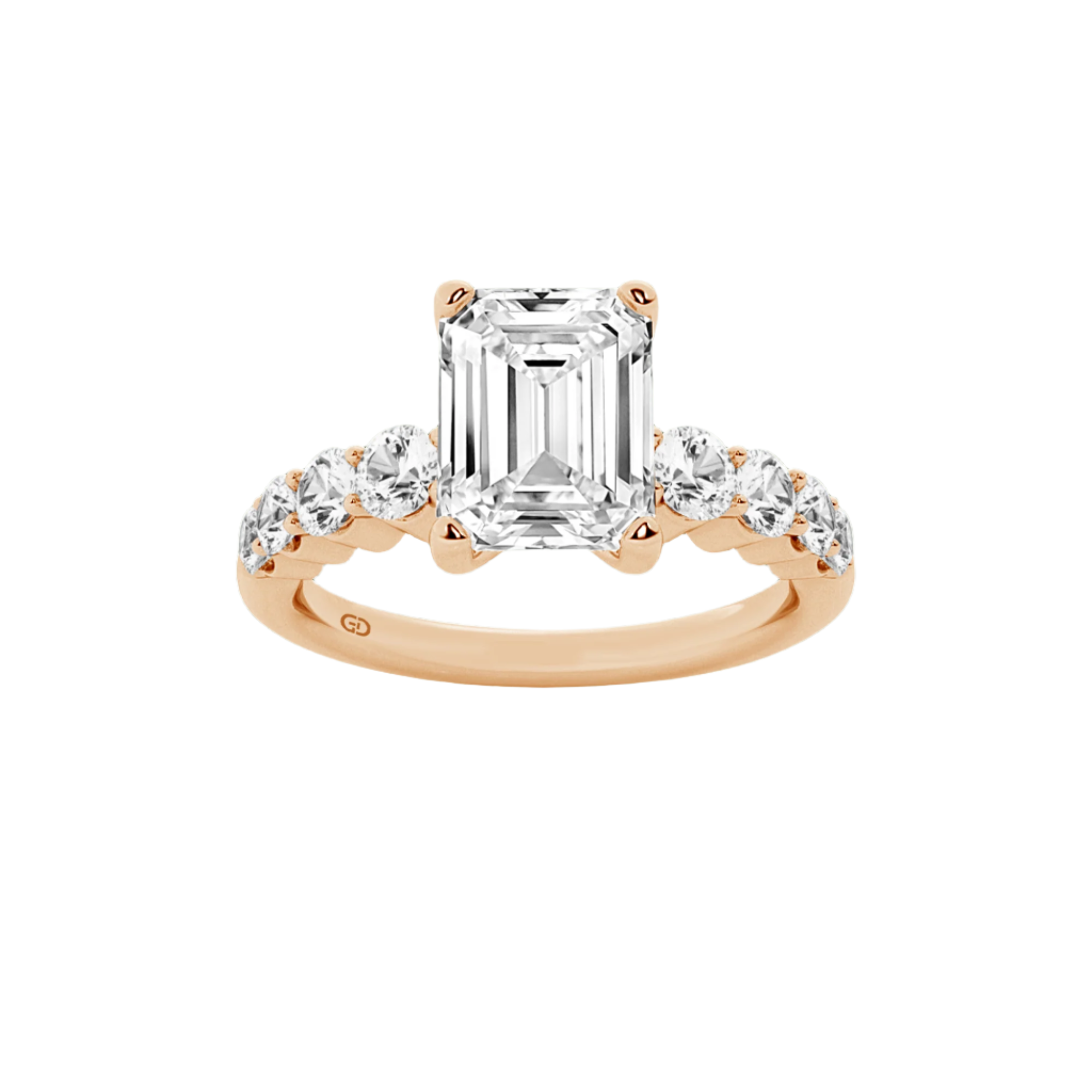 Celestial Grace Emerald Cut Solitaires - Ring 10kt Gold - 2.00 cts