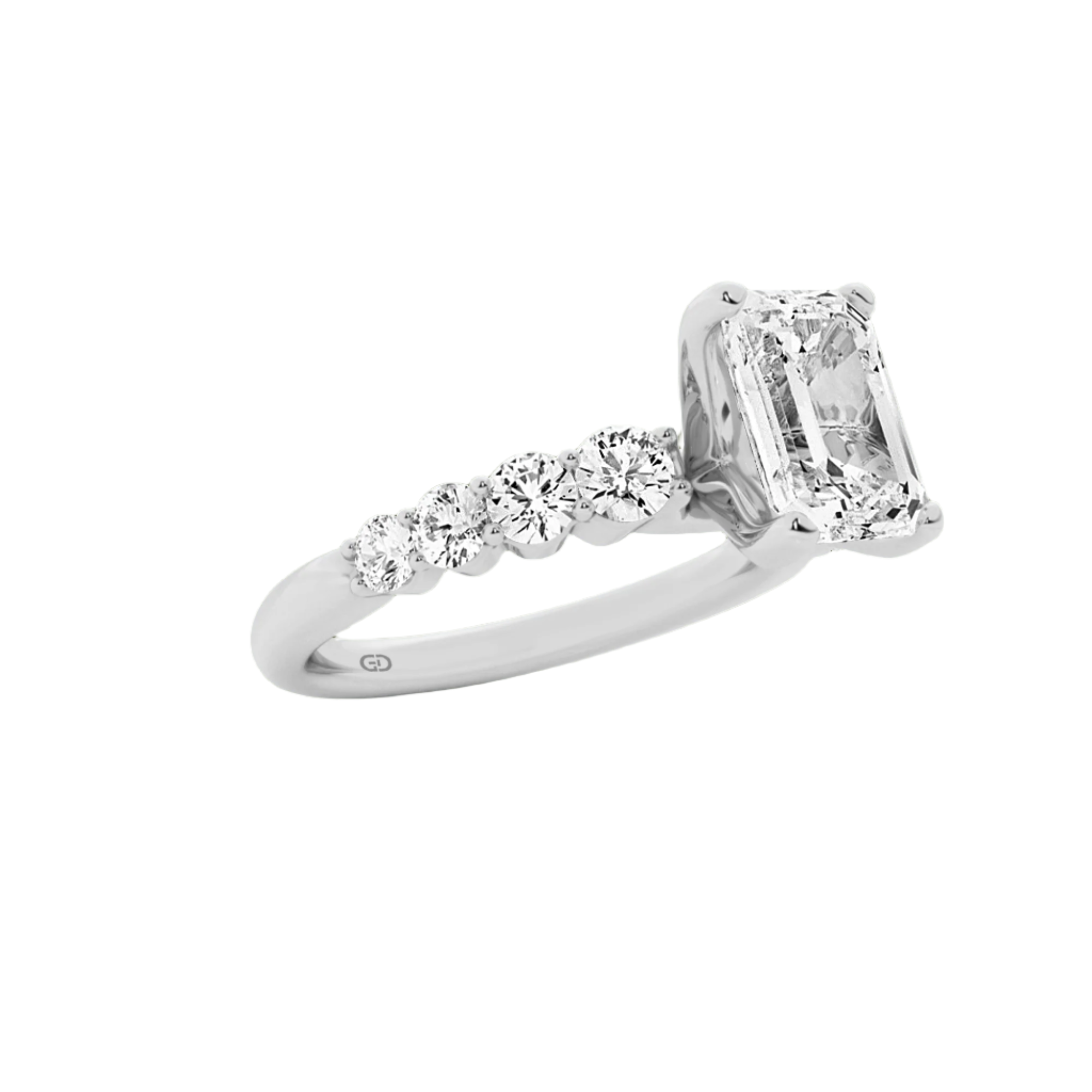 Celestial Grace Emerald Cut Solitaires - Ring 10kt Gold - 2.00 cts
