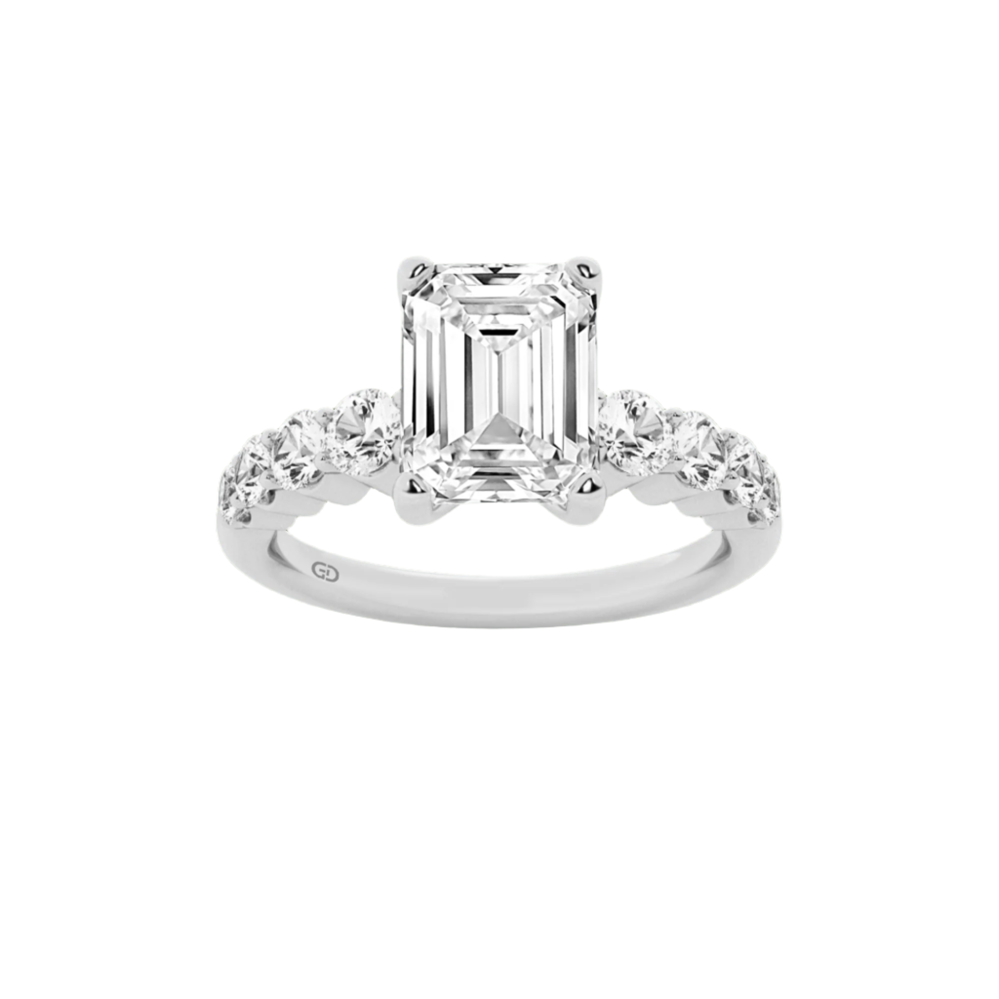 Celestial Grace Emerald Cut Solitaires - Ring 10kt Gold