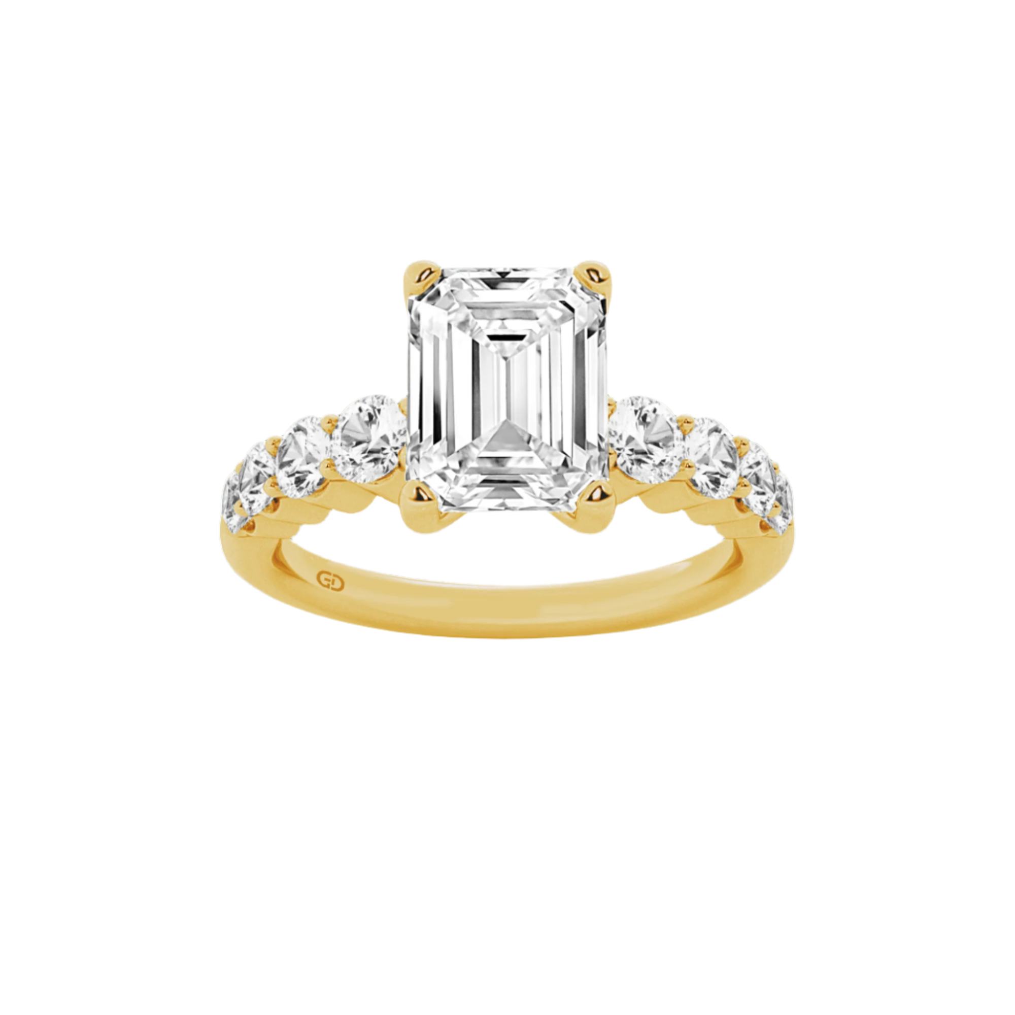 Celestial Grace Emerald Cut Solitaires - Ring 10kt Gold - 2.00 cts