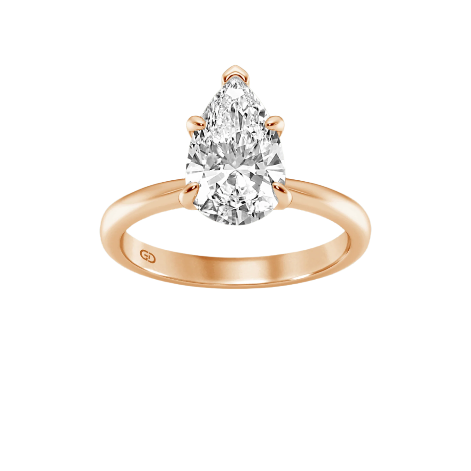 Classic Solitaires Ring - Pear Shape in 10kt Gold
