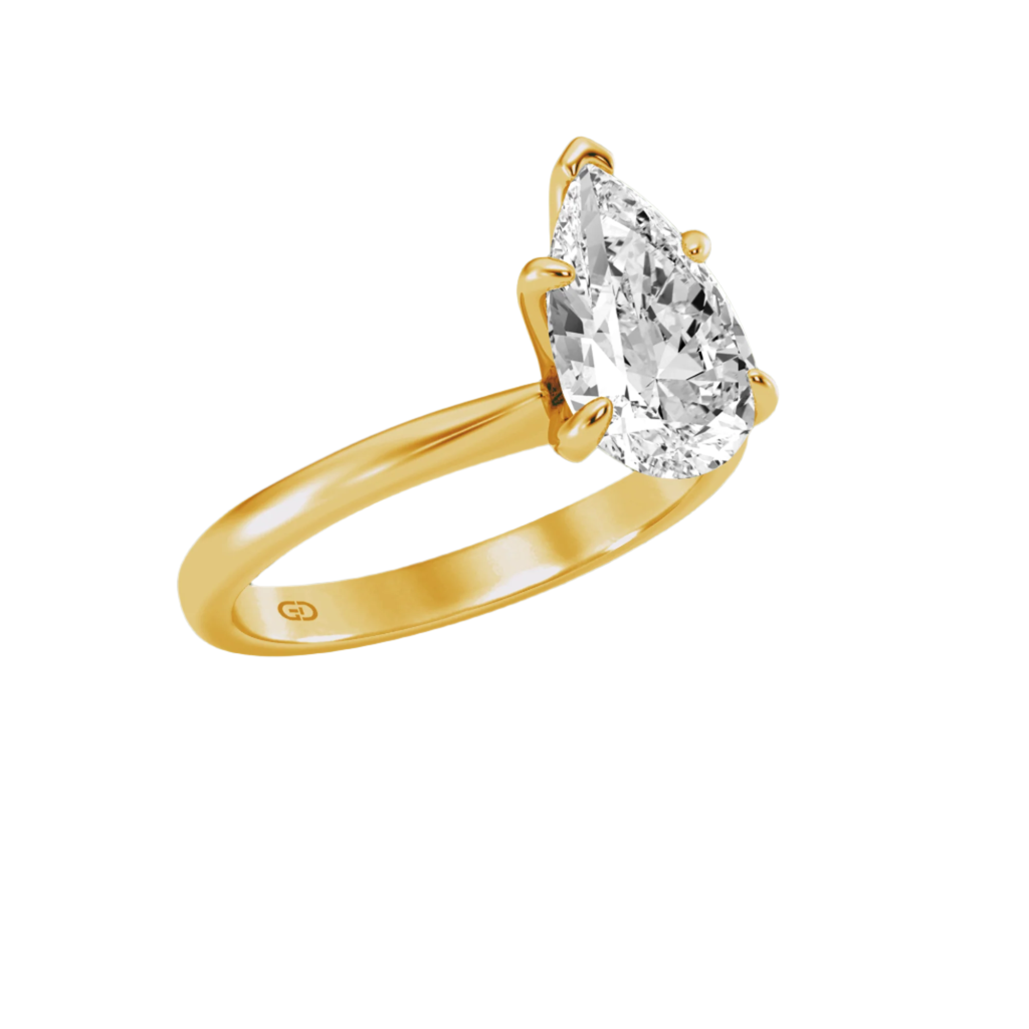 Classic Solitaires Ring - Pear Shape in 10kt Gold