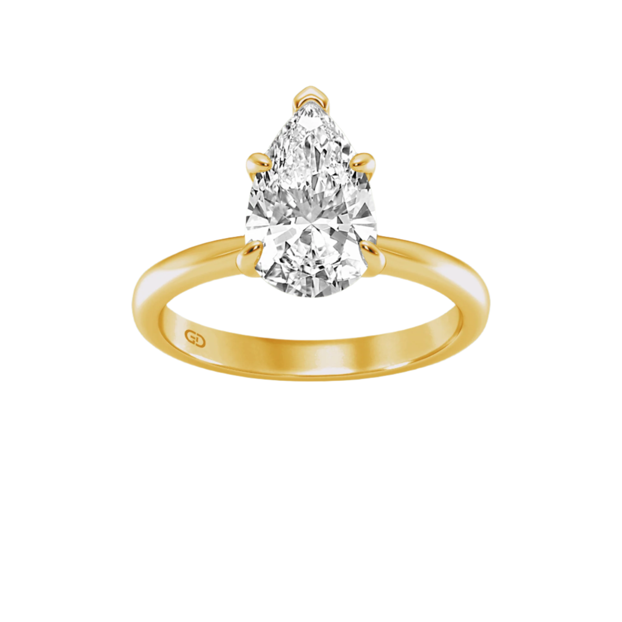 Classic Solitaires Ring - Pear Shape in 10kt Gold