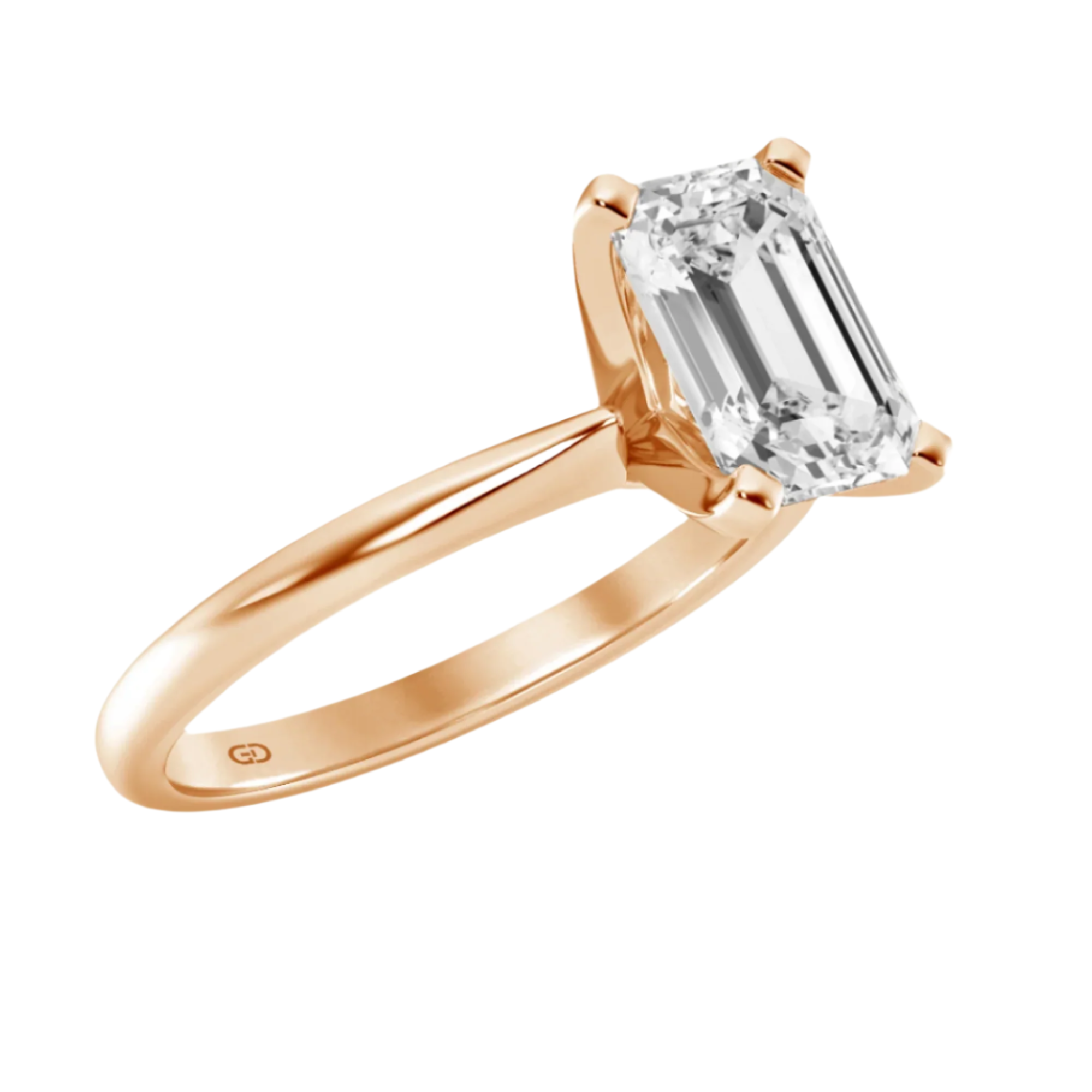 Lab Grown Diamond Solitaires Emerald Cut Ring - 10KT Gold