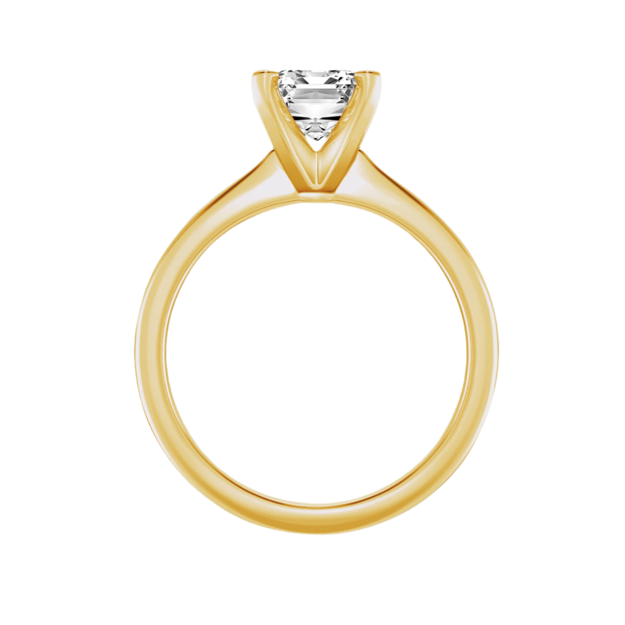 Lab Grown Diamond Solitaires Emerald Cut Ring - 10KT Gold