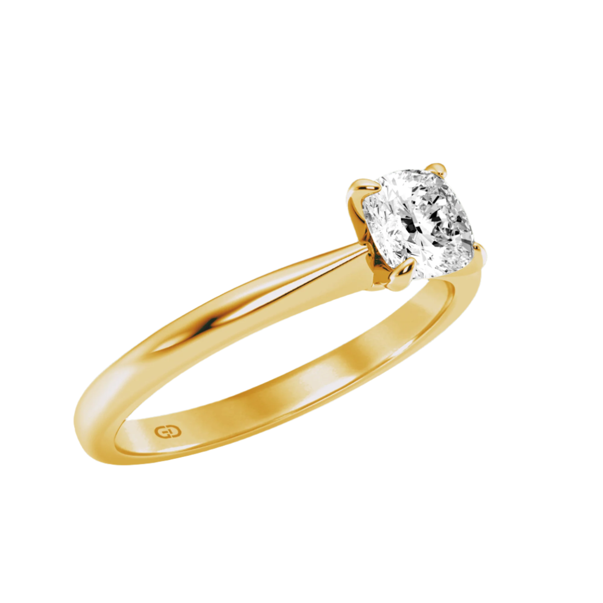 Classic Solitaires Ring - Cushion Shape in 10kt Gold - 2.00 cts