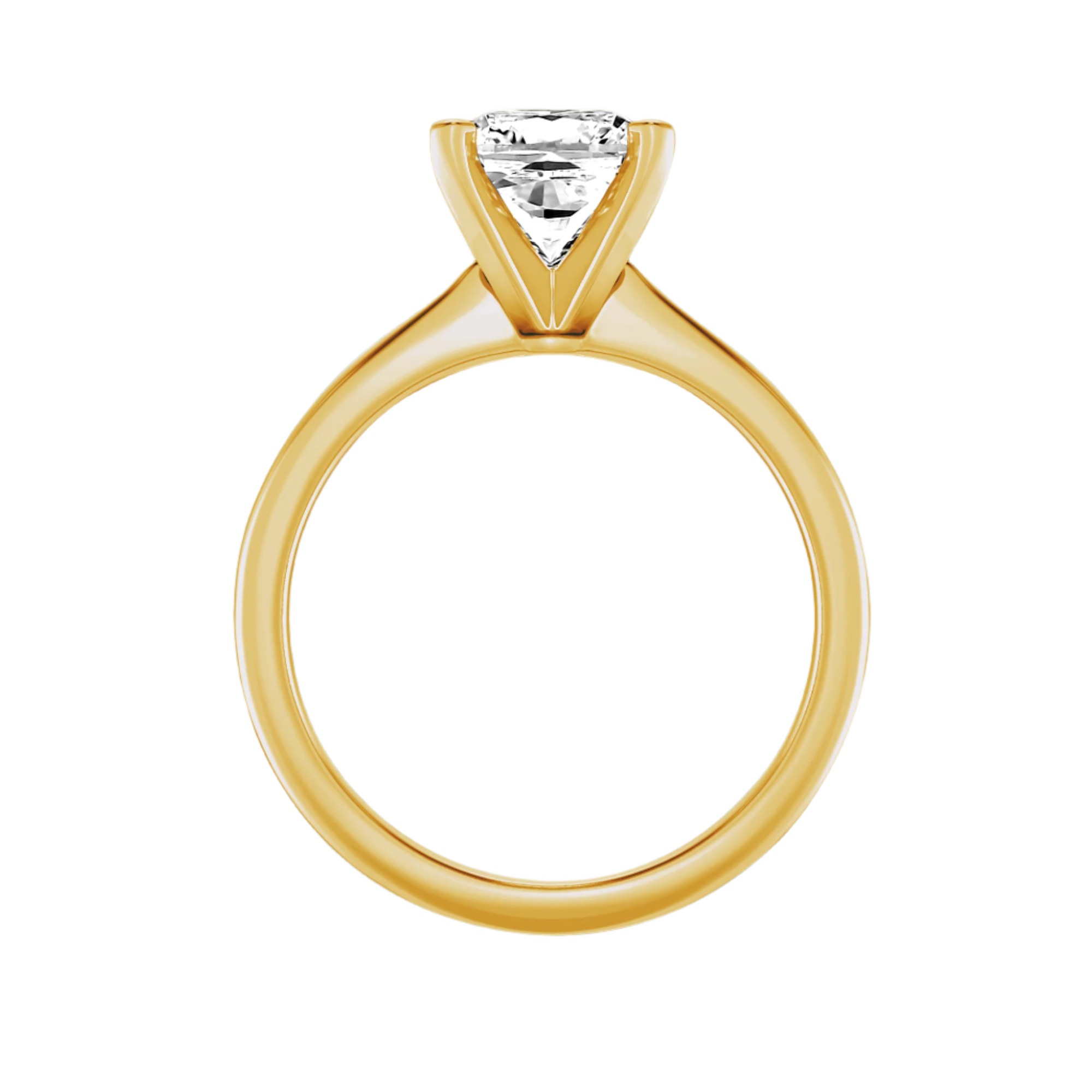 Gleaming Edge - Cushion Diamond in Silver 925 Ring with Gold Vermeil 2.00 ct