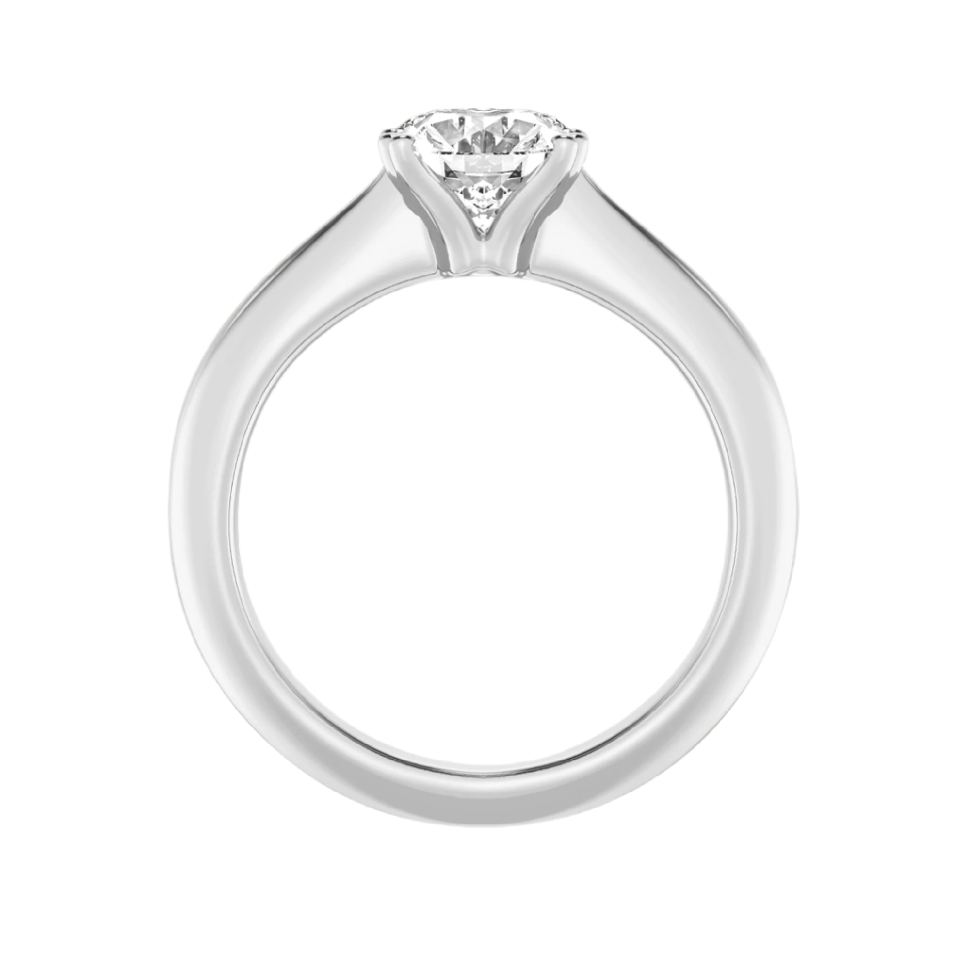 Shielded Oval Cut Diamond in Silver 925 Ring with Gold Vermeil