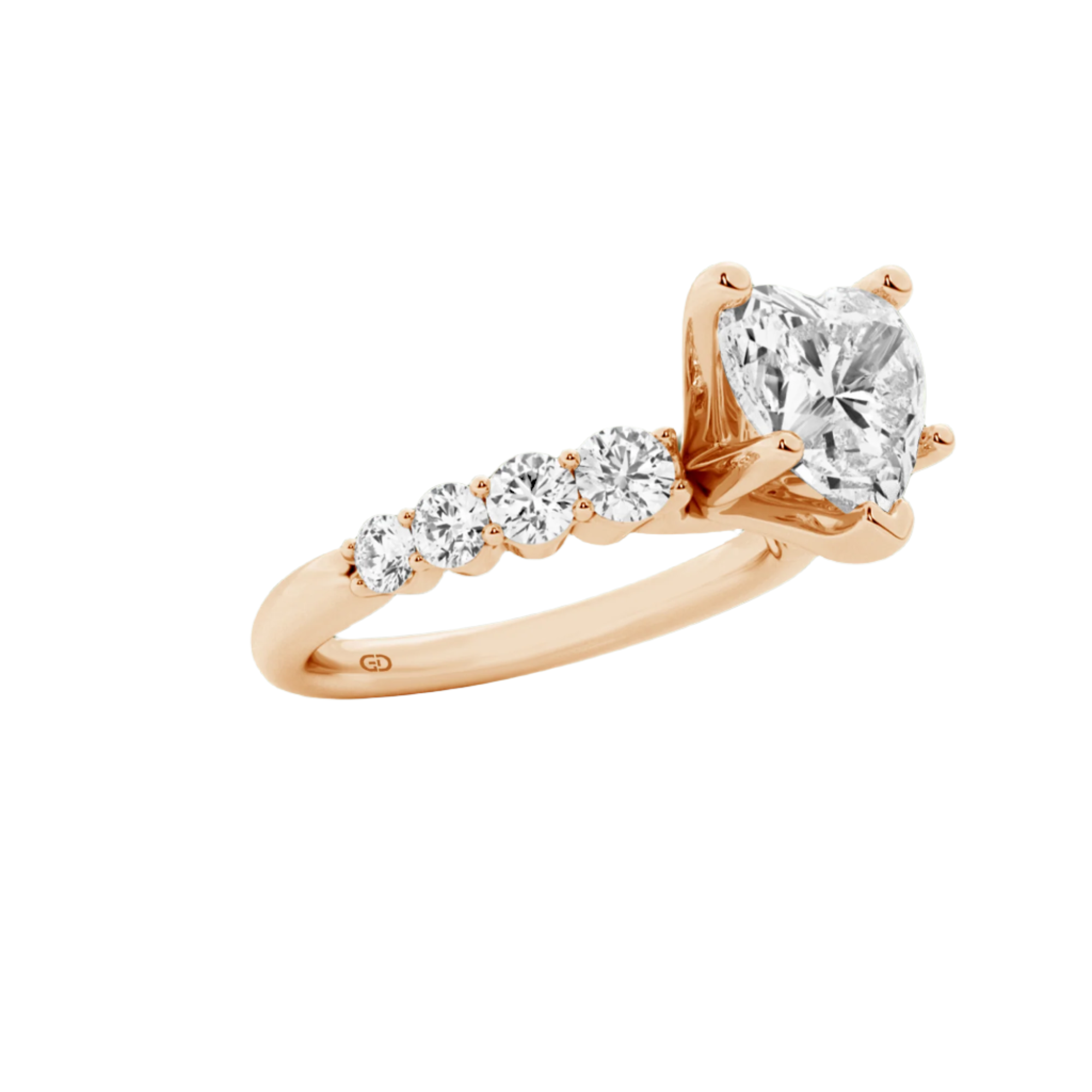 Celestial Grace Heart Cut Solitaires - Ring 10kt Gold