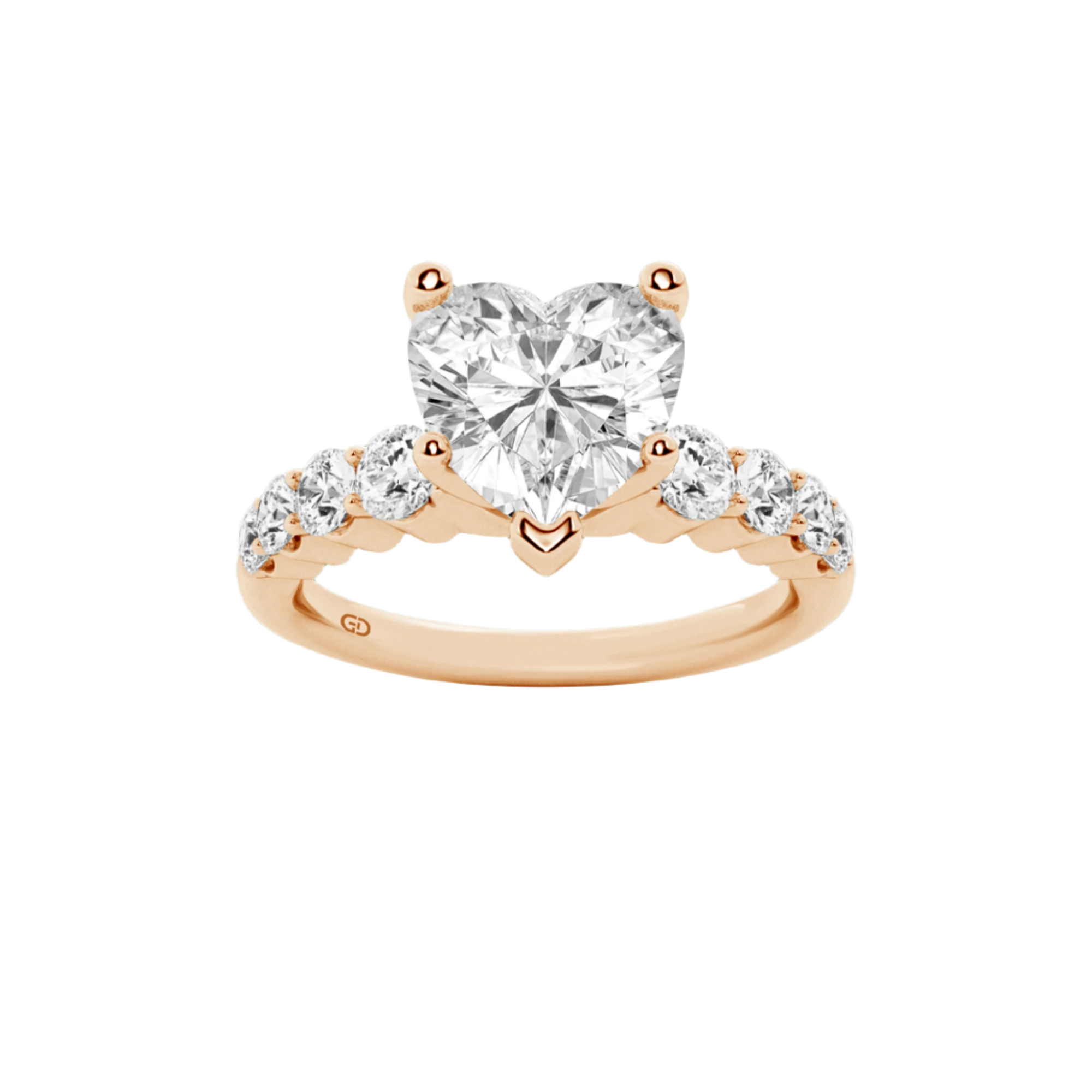 Celestial Grace Heart Cut Solitaires - Ring 10kt Gold