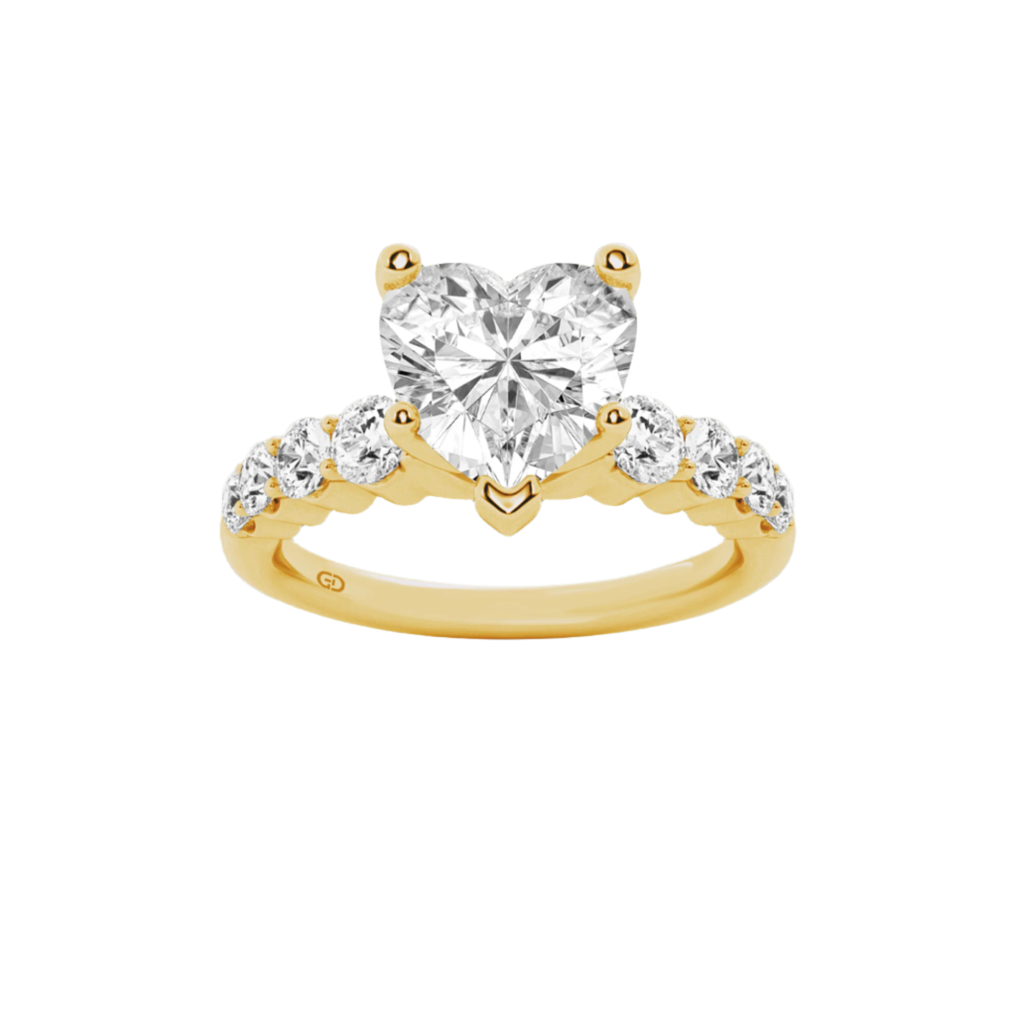 Celestial Grace Heart Cut Solitaires - Ring 10kt Gold