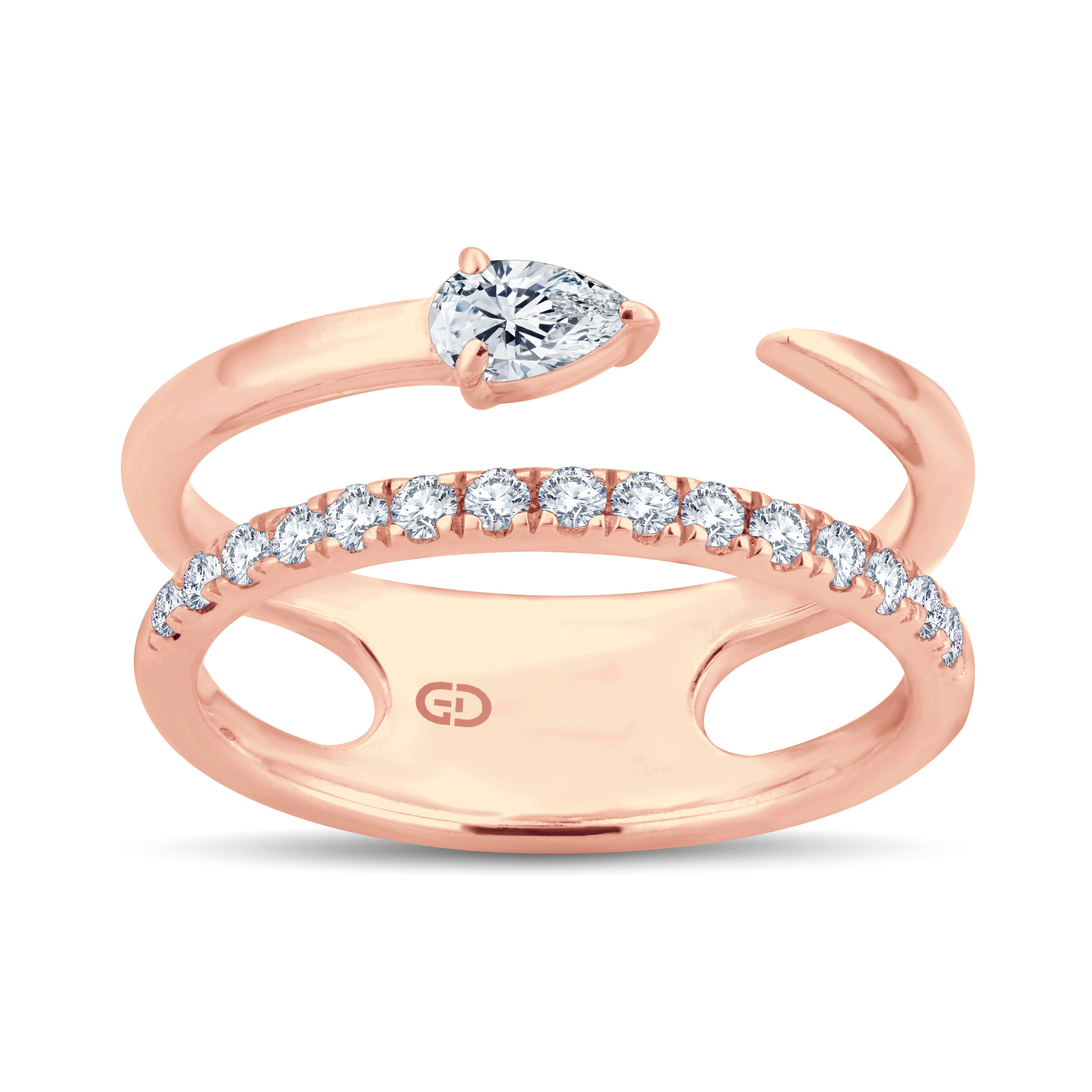Experience modern sophistication with this stunning 0.20ct Pear Cut solitaire Fashion lab-grown diamond ring.