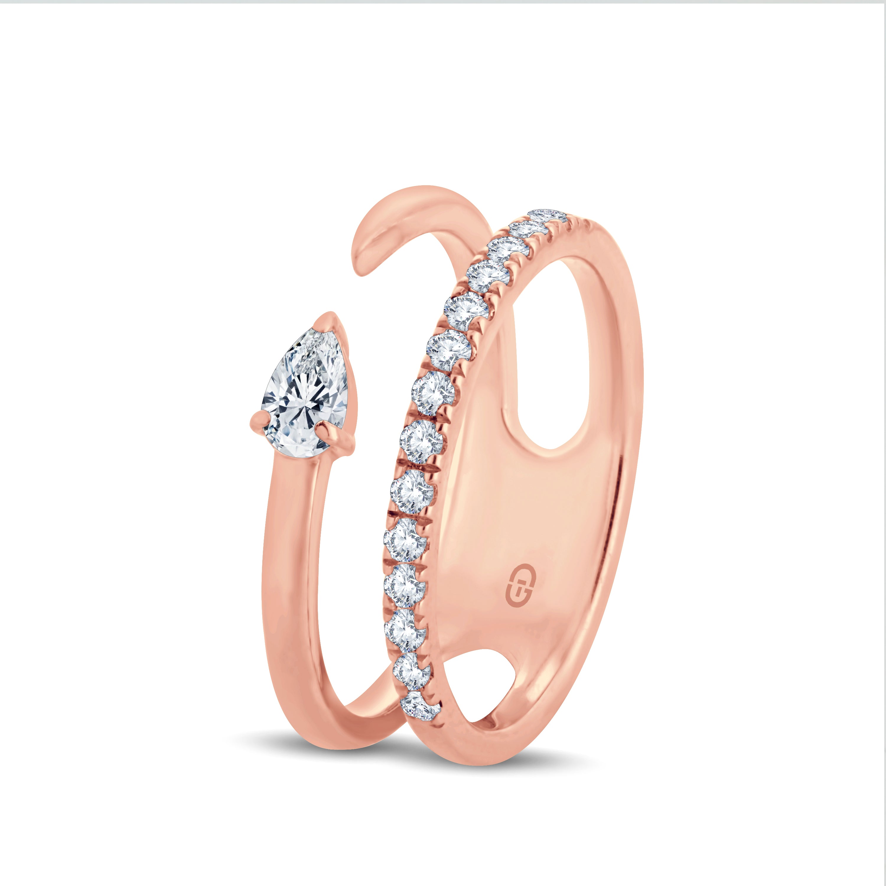 Experience modern sophistication with this stunning 0.20ct Pear Cut solitaire Fashion lab-grown diamond ring.