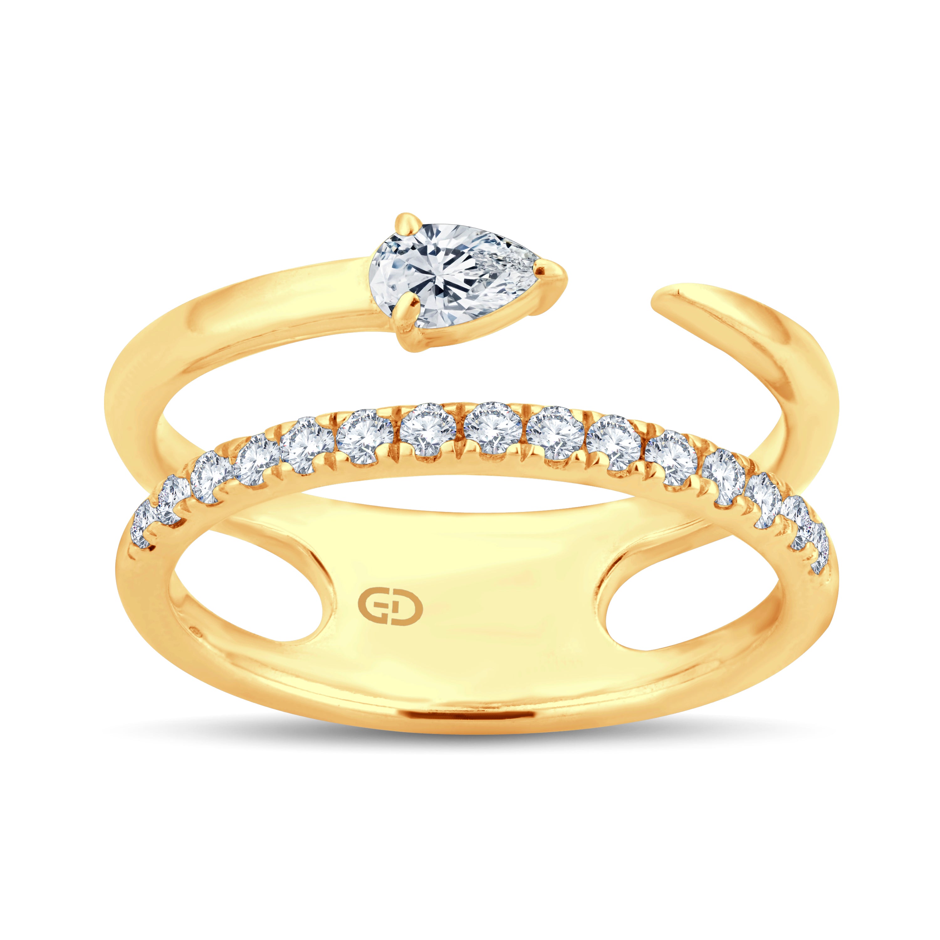 Experience modern sophistication with this stunning 0.20ct Pear Cut solitaire Fashion lab-grown diamond ring.